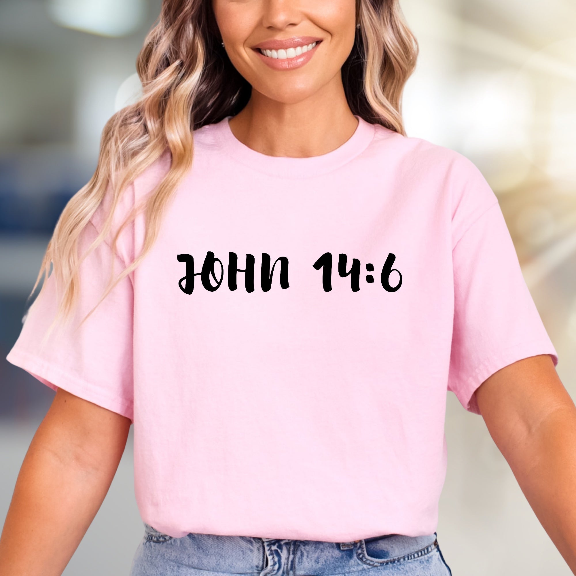"John 14:6" Scriptural Graphic Tee, an Inspirational Pick for Believers