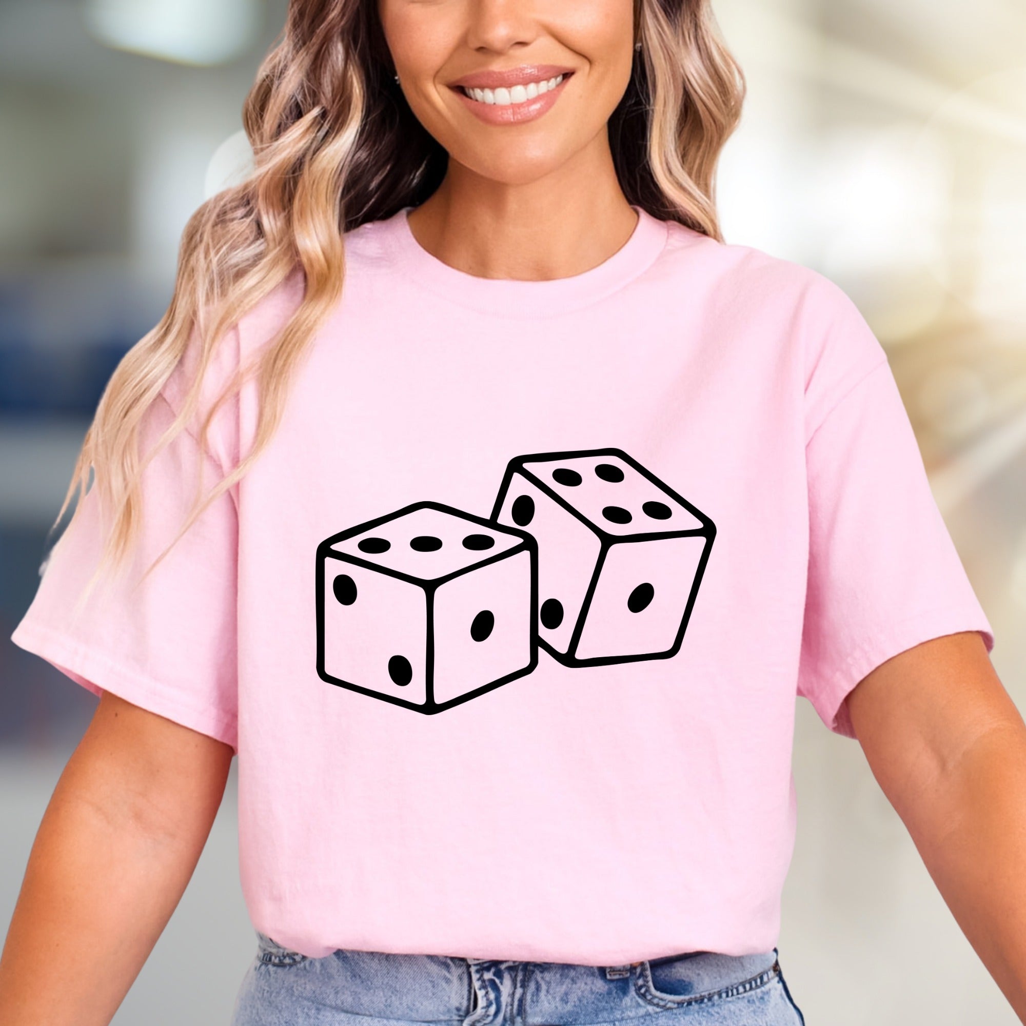 Rolling Dice Lucky Charm Graphic Tee, A Casino Vibe Pick for Game Lovers