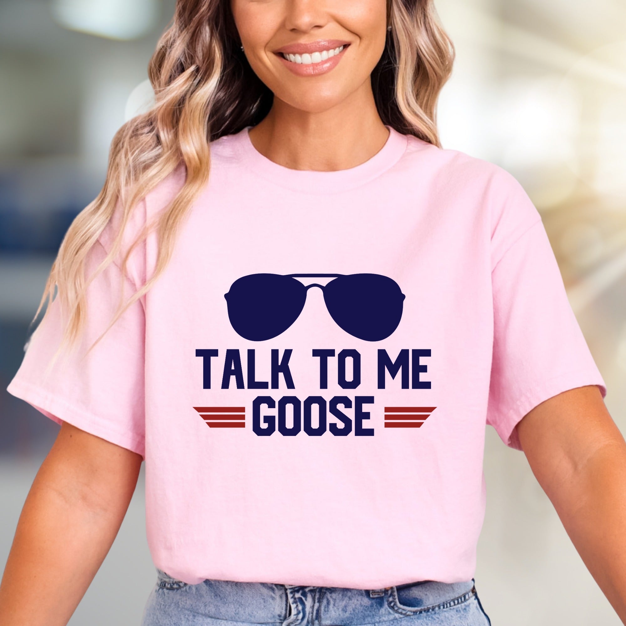 "Talk To Me Goose" Aviator Graphic Tee, a Maverick Fan Pick for Movie Lovers