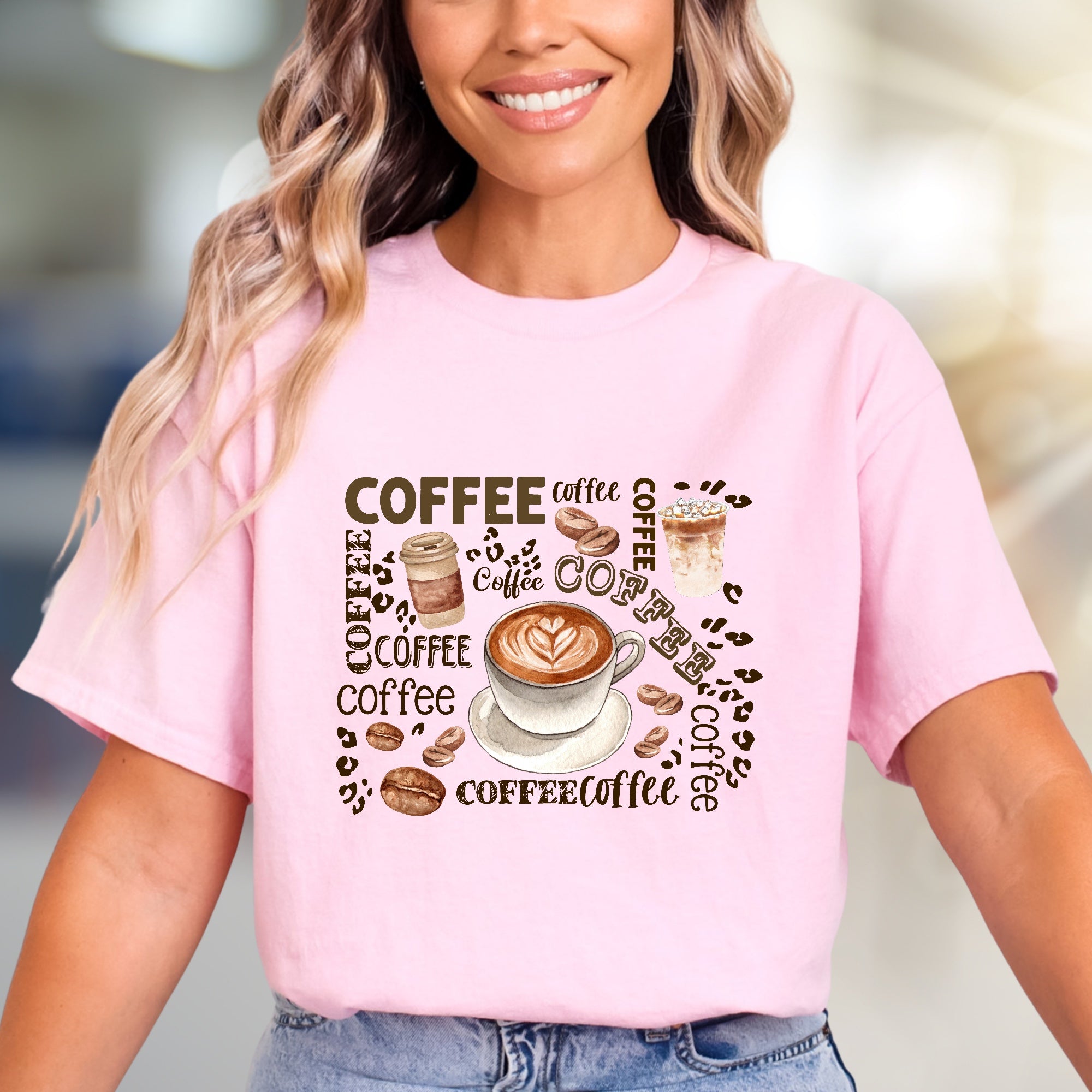 "COFFEE" Café Aesthetic Graphic Tee, a Barista-Core Pick for Coffee Lovers