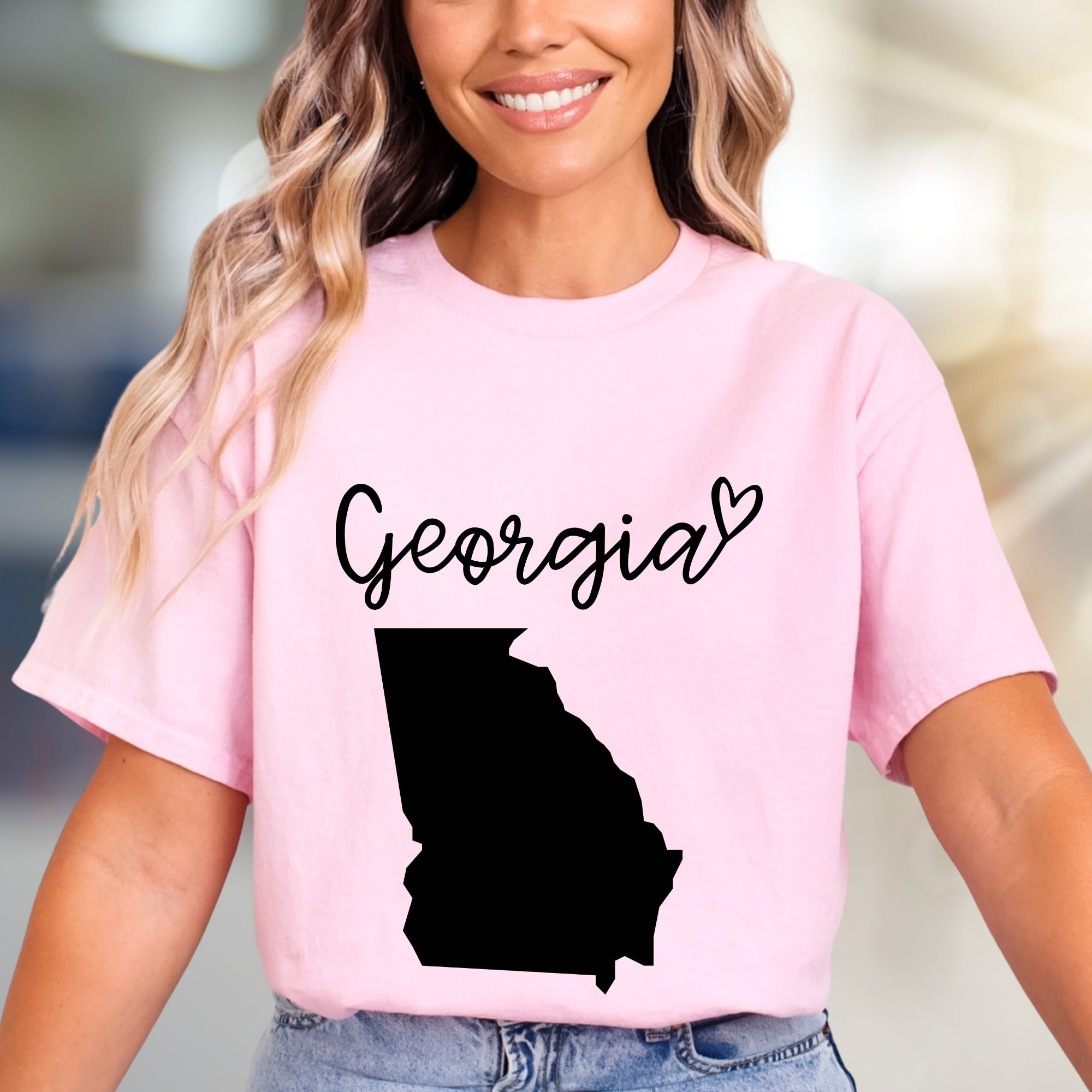 "Georgia" State Outline Graphic Tee, a Southern Pride Pick for Travelers