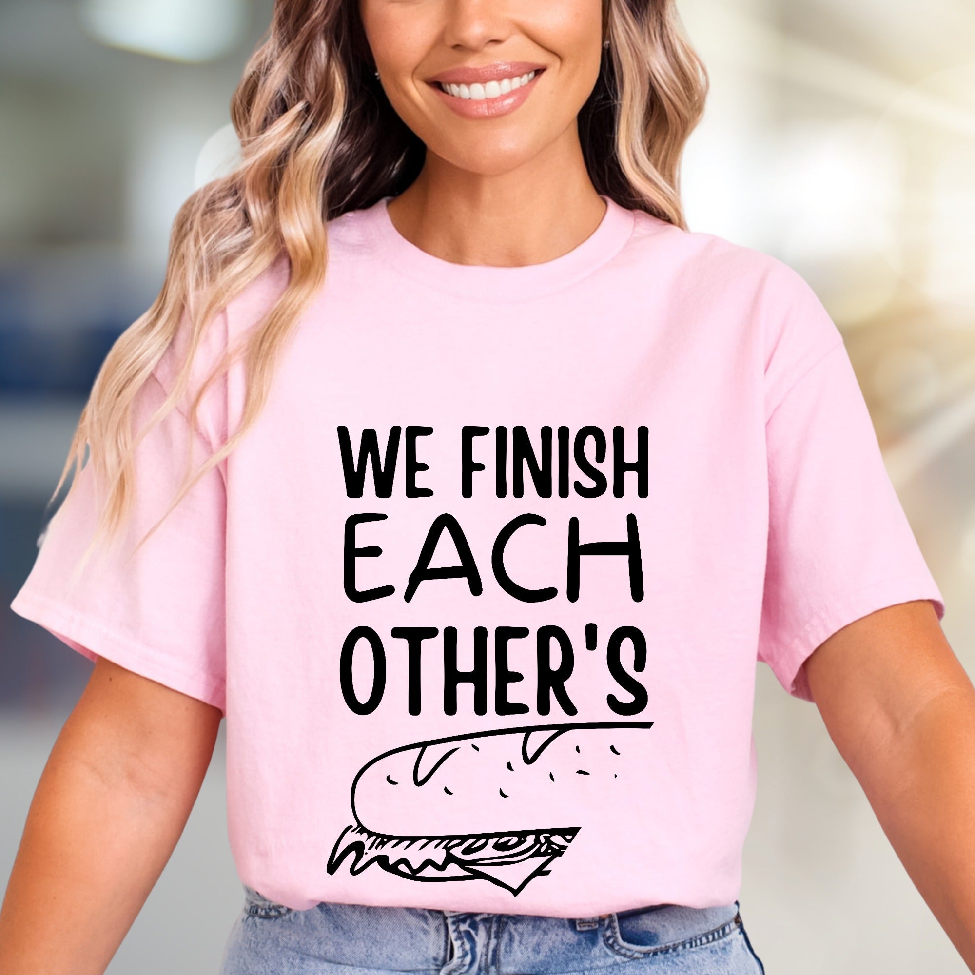 "WE FINISH EACH OTHER'S" Sandwich Graphic Tee, A Culinary Charm for Foodies