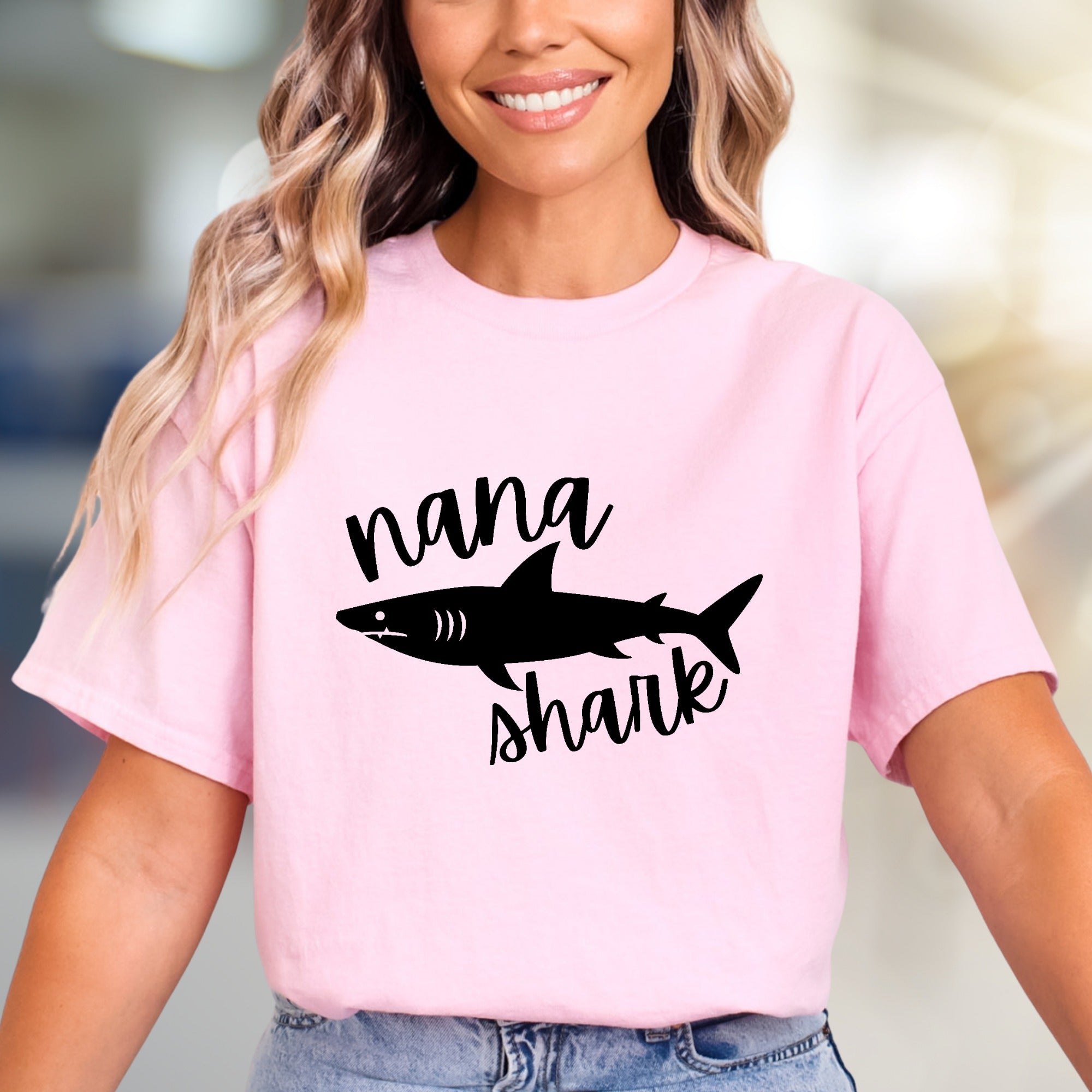 "Nana Shark" Family Fun Graphic Tee, a Heartfelt Pick for Grandmothers