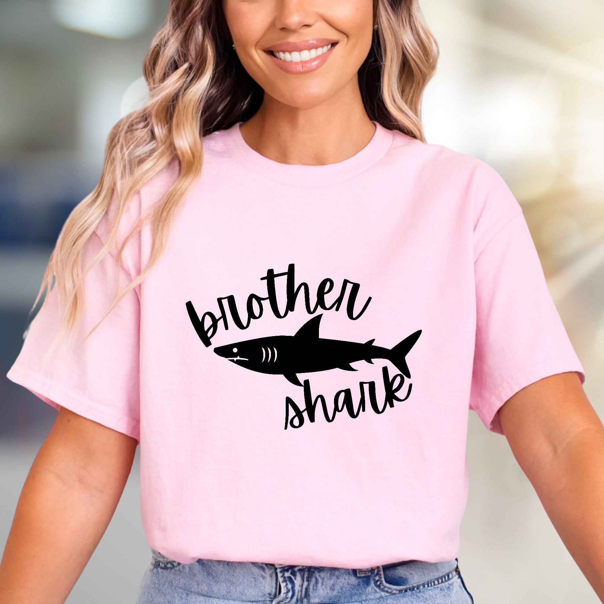 "Brother Shark" Wordplay Graphic Tee, a Family Fun Pick for Siblings