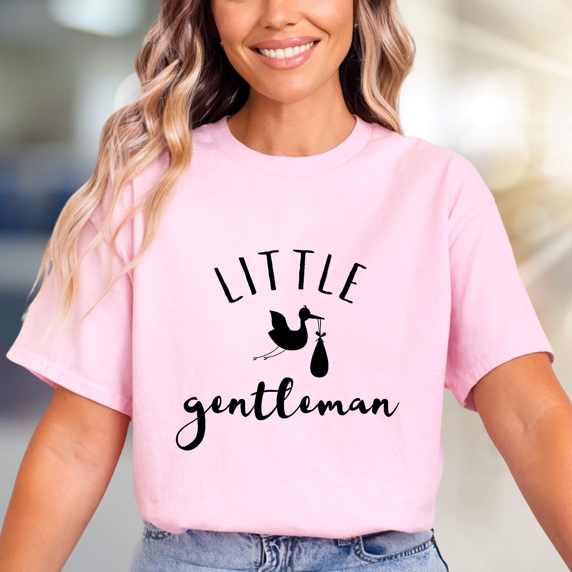 Little Gentleman Stork Graphic Tee, a Pregnancy Annoucement Pick for Expecting Parents