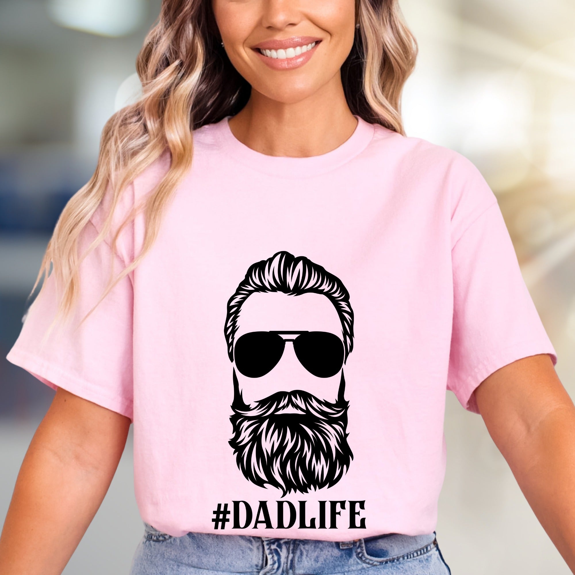 "#DADLIFE" Bearded Guy Graphic Tee, a Father's Day Pick for Cool Dads