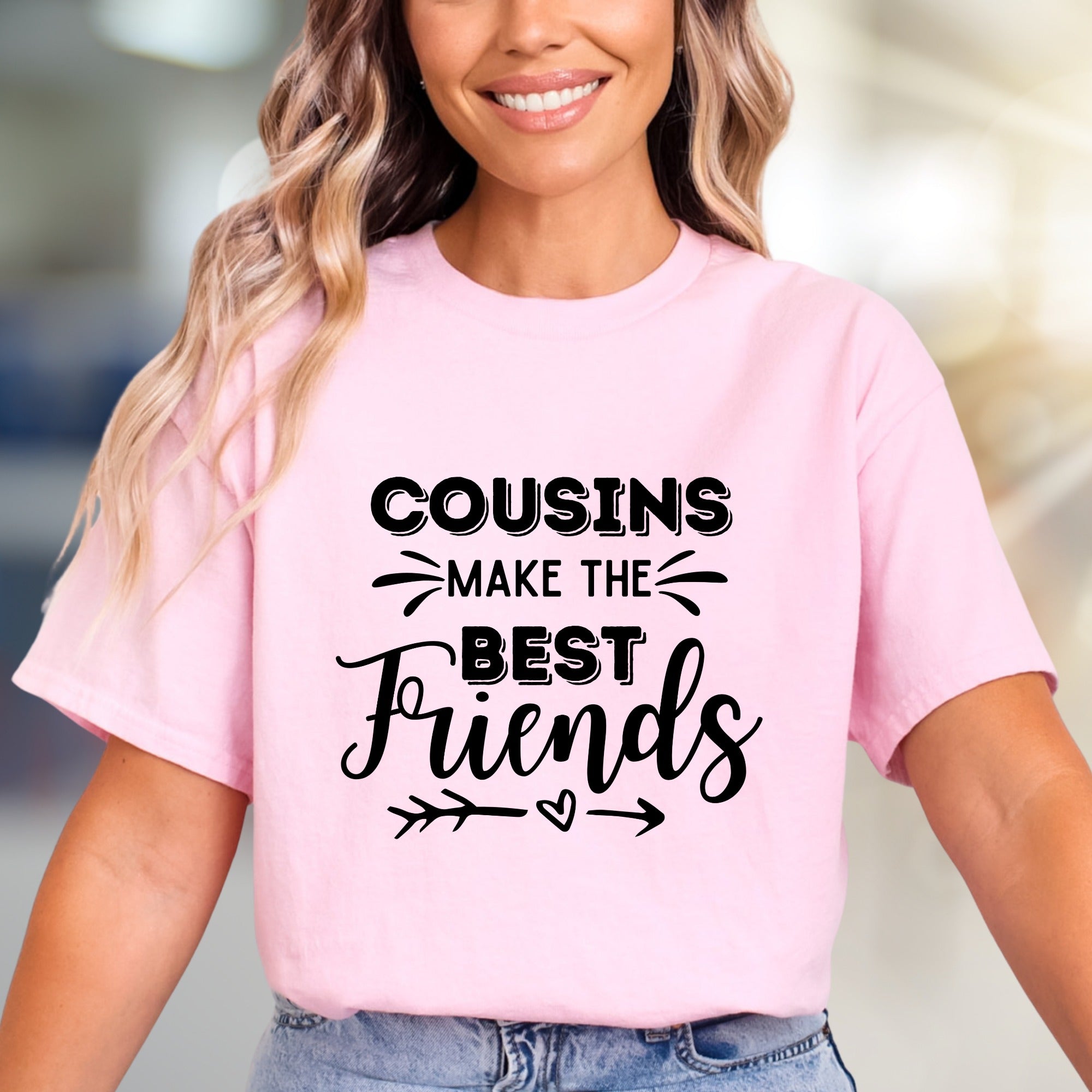 "Cousins Make the Best Friends" Family Tie Graphic Tee, a Heartfelt Pick for Relatives