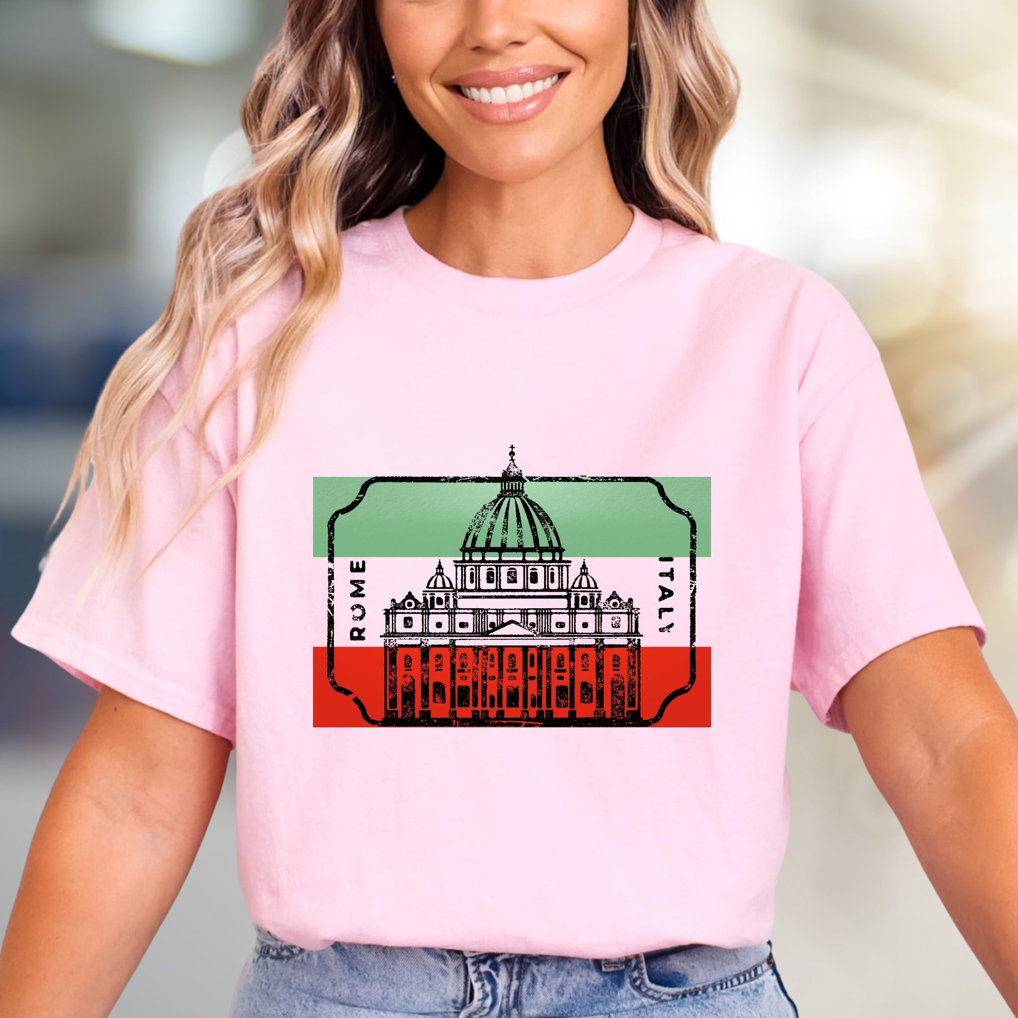 "ROME ITALY" Vatican City Travel Graphic Tee, a European Souvenir for Globetrotters