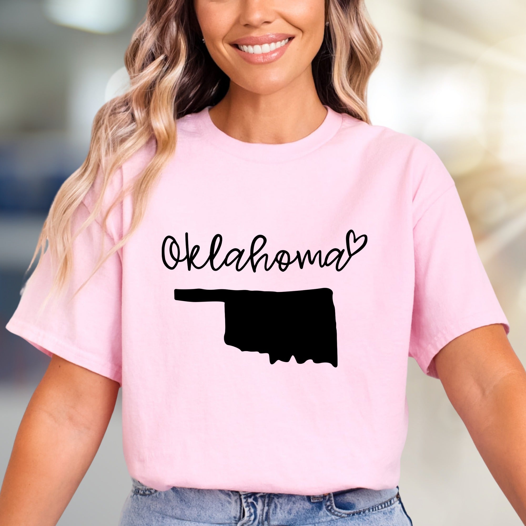 "Oklahoma" State Map Graphic Tee, a Hometown Pride Pick for State Lovers