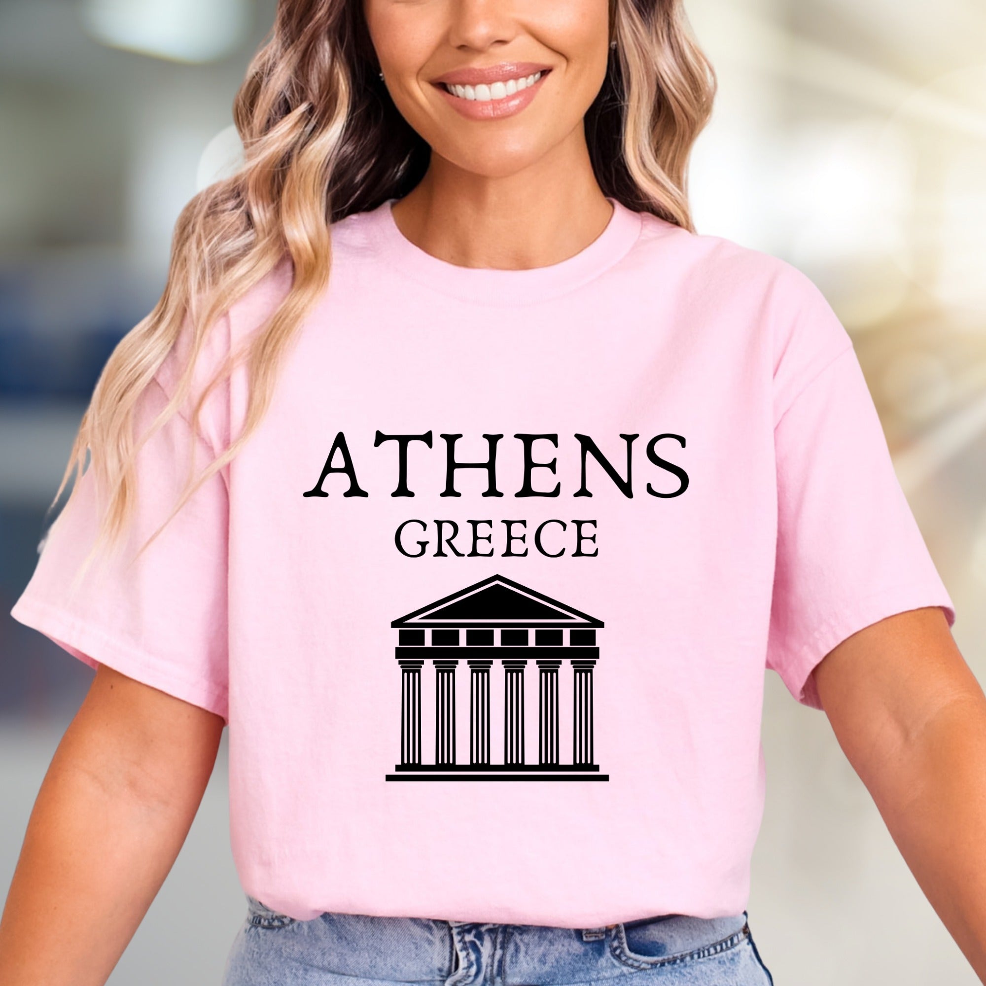 "ATHENS GREECE" Landmark Graphic Tee, a Travel Souvenir for Culture Lovers