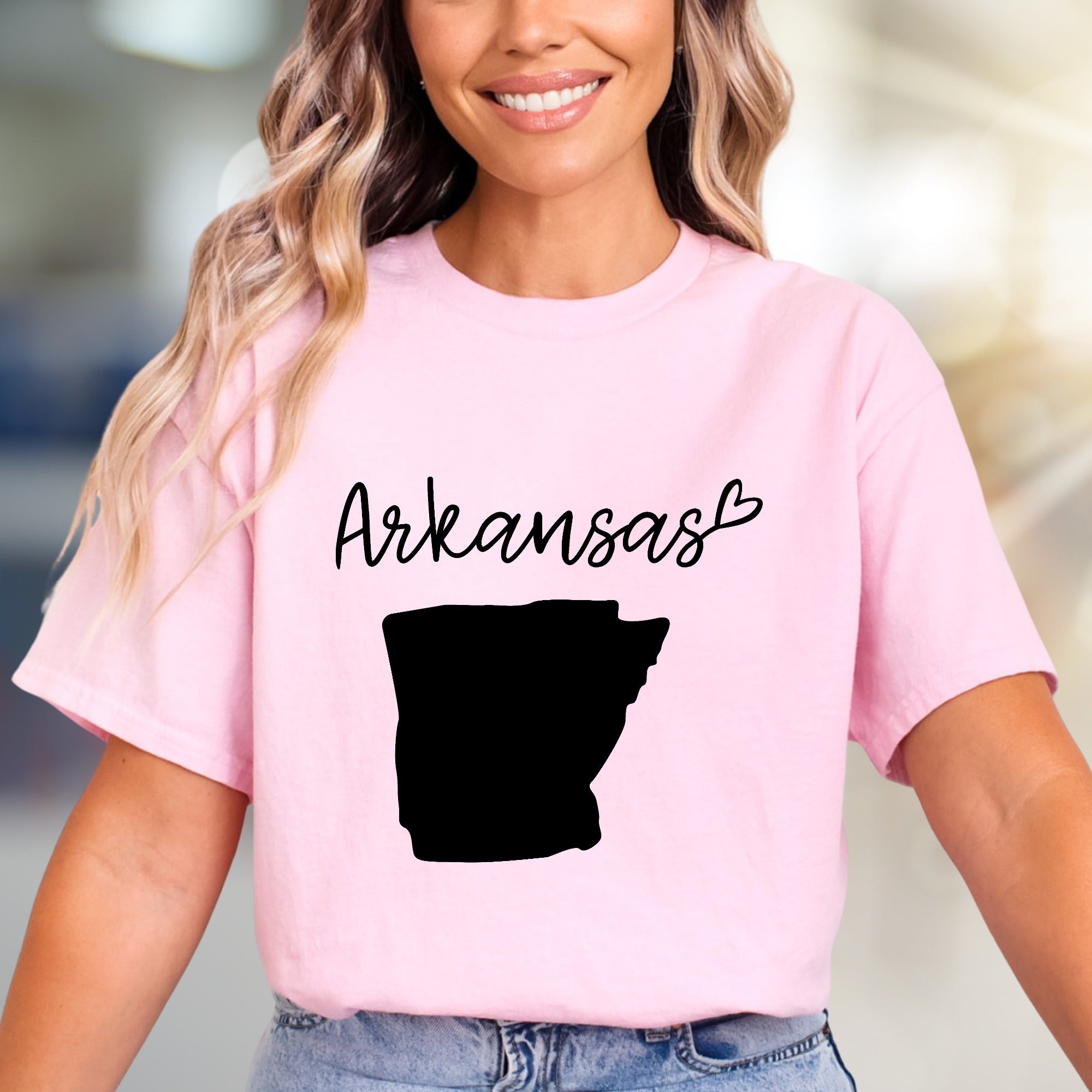 Arkansas with Heart State Map Graphic Tee, a Hometown Pride Pick for Travelers