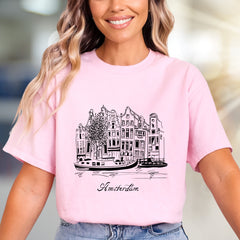 "Amsterdam" Canal City Graphic Tee, a Travel Souvenir Pick for Wanderers