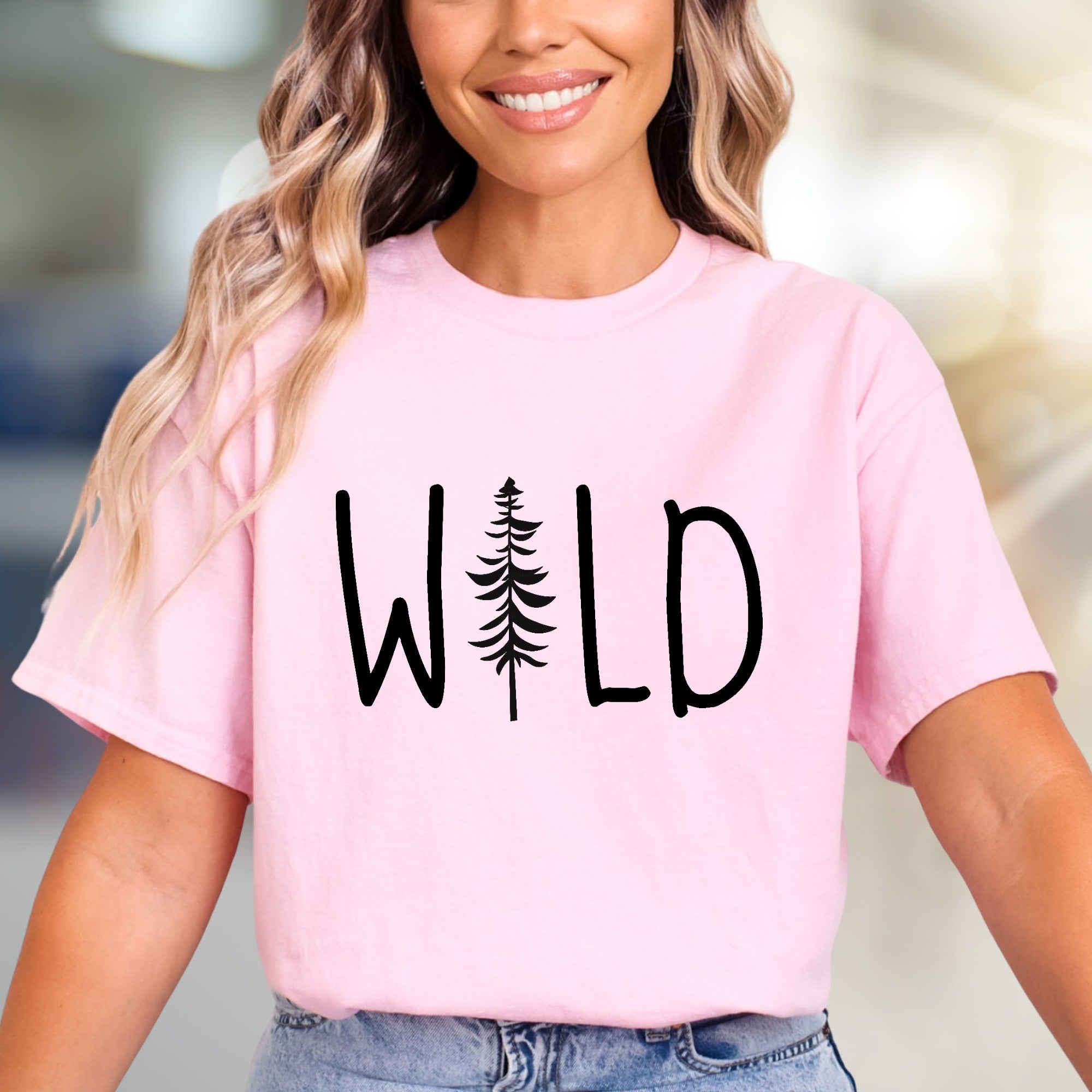"WILD" Forest Tree Graphic Tee, a Nature-Inspired Pick for Adventurers