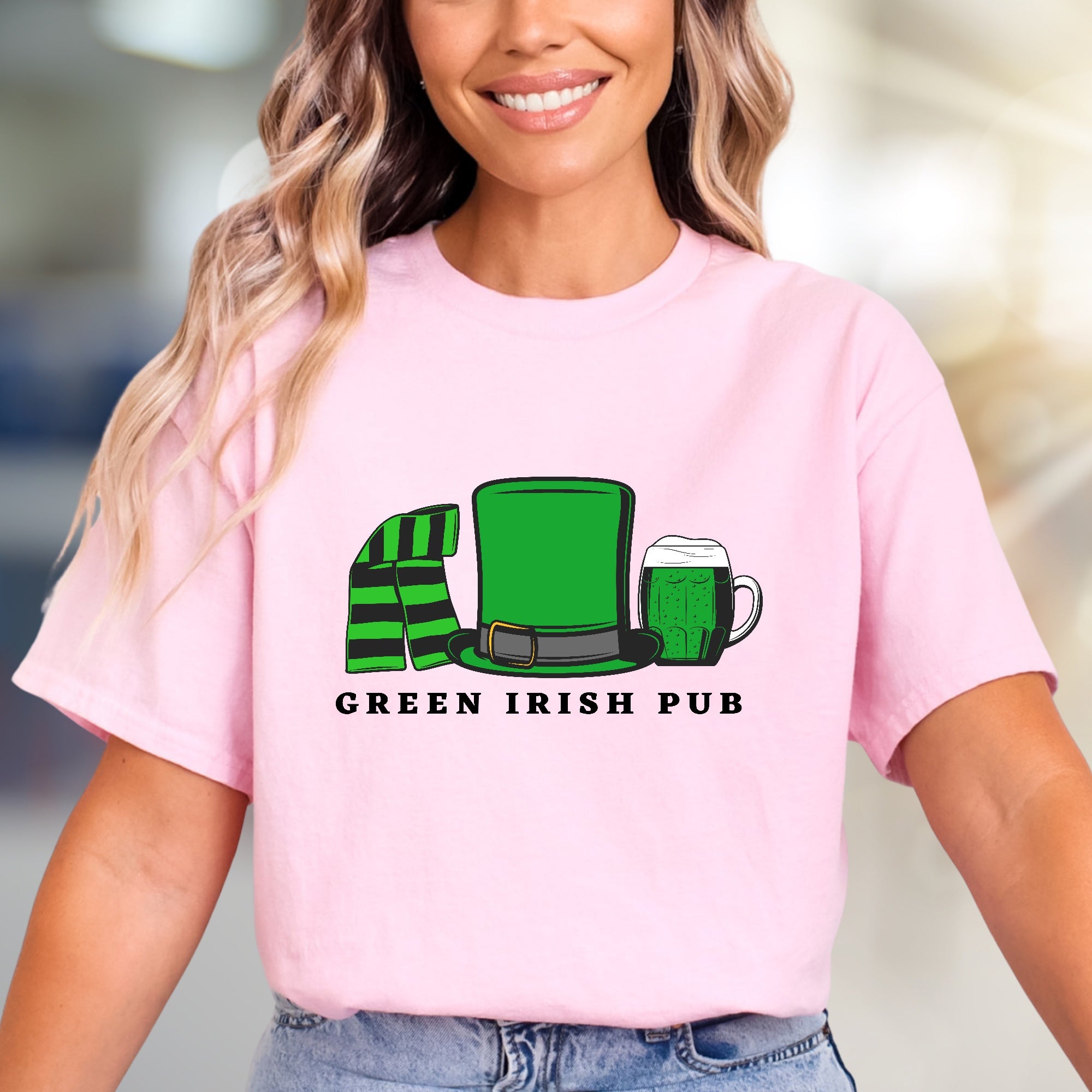 "GREEN IRISH PUB" Irish Celebration Graphic Tee, a St. Paddy's Day Pick for Enthusiasts