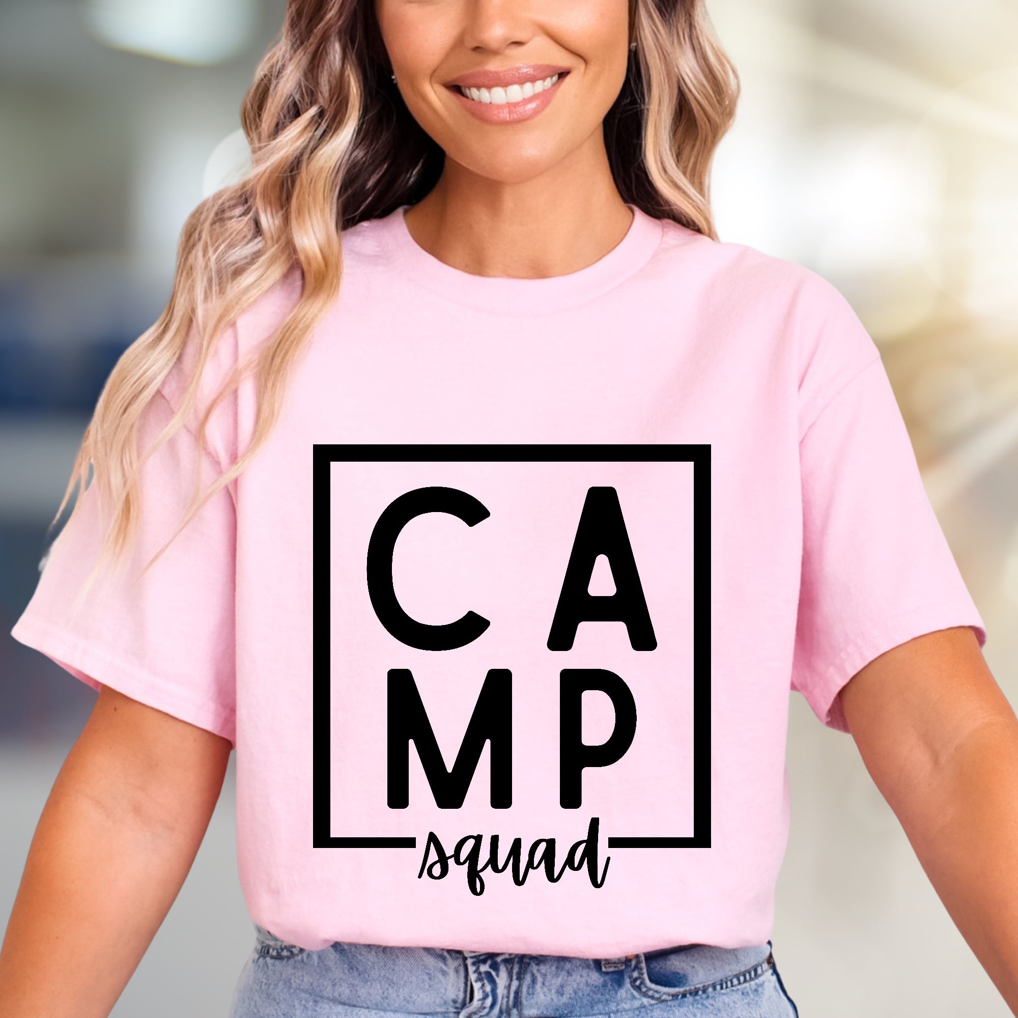 "CAMP squad" Statement Graphic Tee, a Summer Camp Pick for Enthusiasts