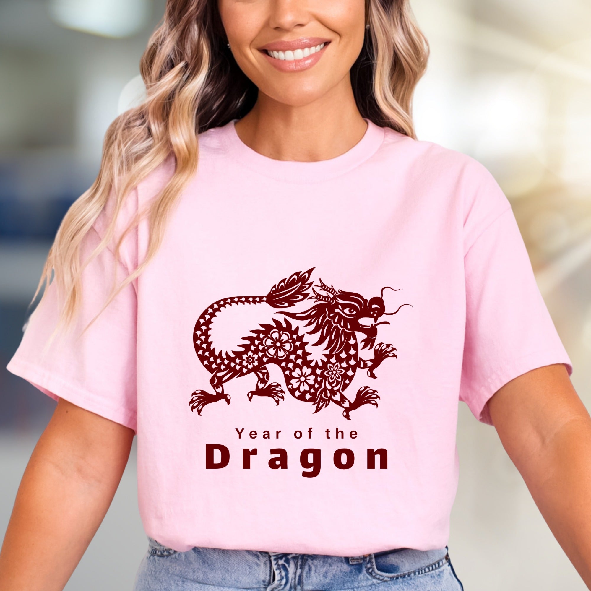 "Year of the Dragon" Folk Graphic Tee, an Empowering Asian Zodiac Pick for Enthusiasts
