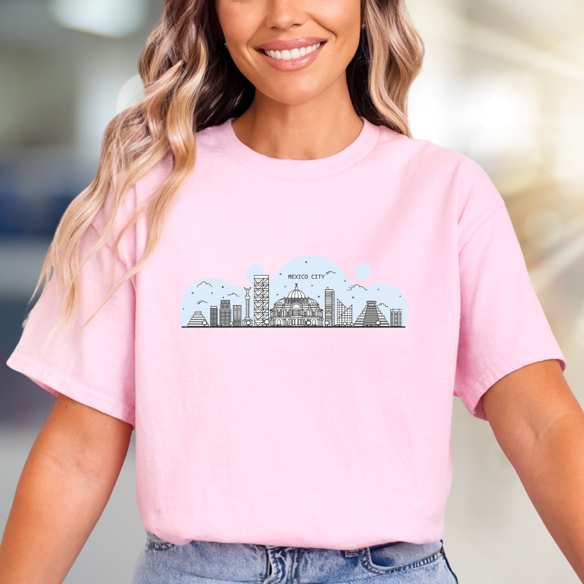 "Mexico City" Skyline Graphic Tee, a Travel Souvenir for City Explorers