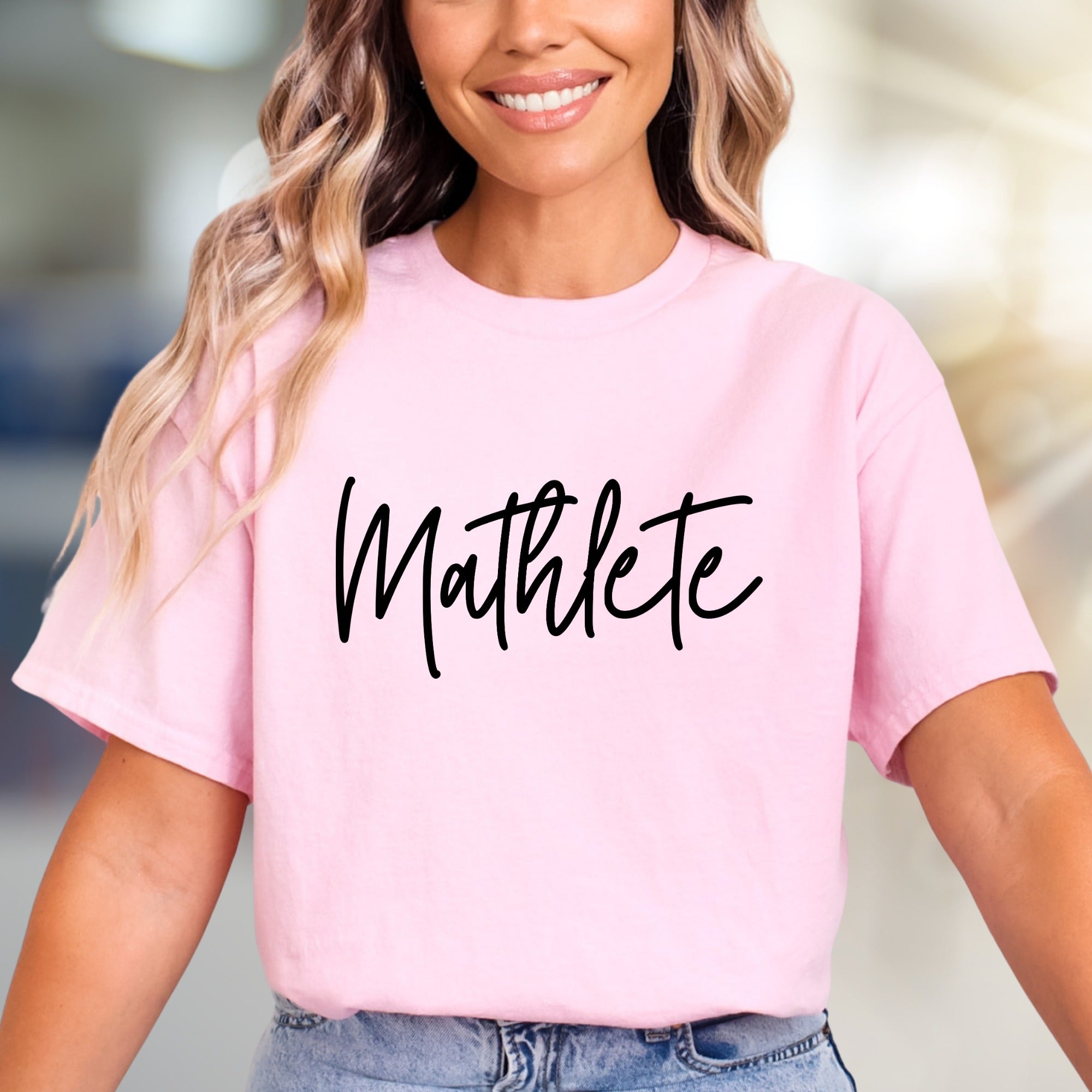 "Mathlete" Script Graphic Tee, A Clever Lifestyle Pick for Brainy Enthusiasts