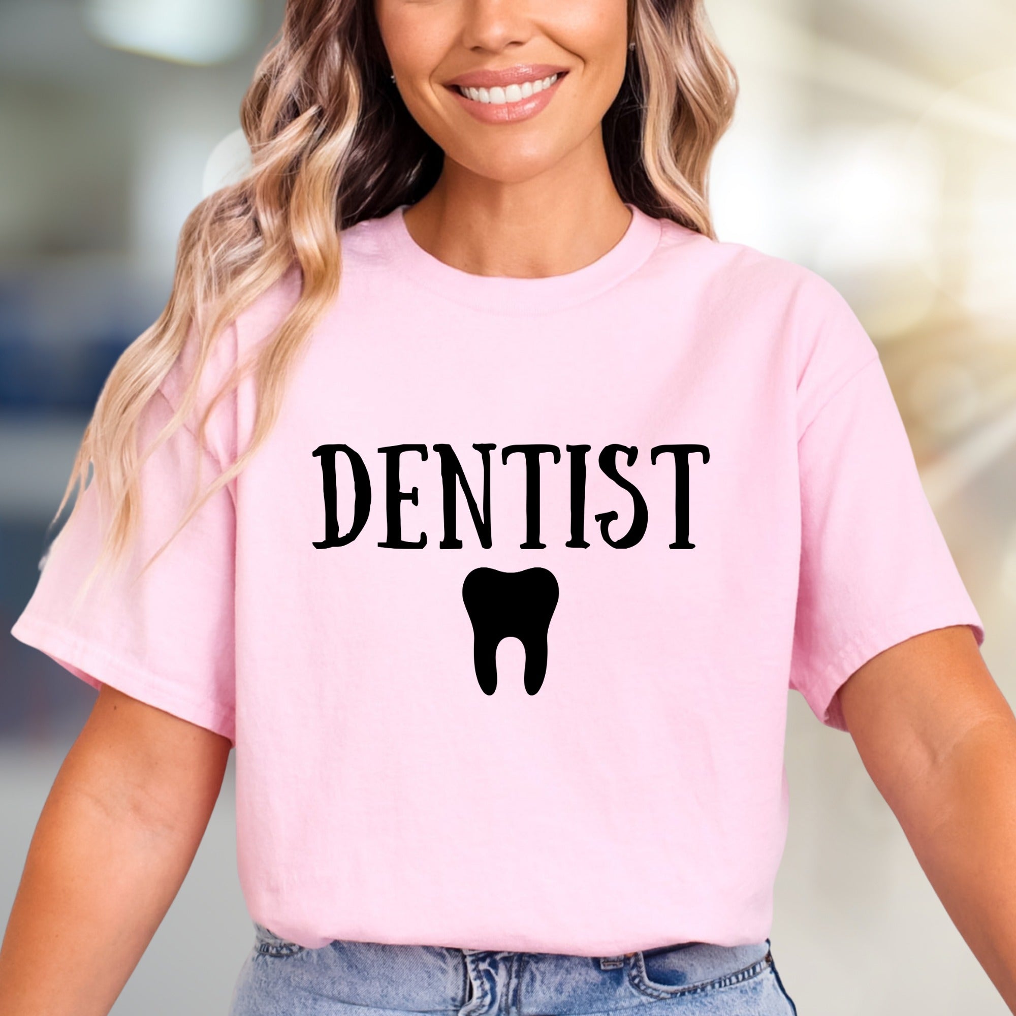 "DENTIST" with Tooth Graphic Tee, A Dental Professional Pick for Everyday Wear