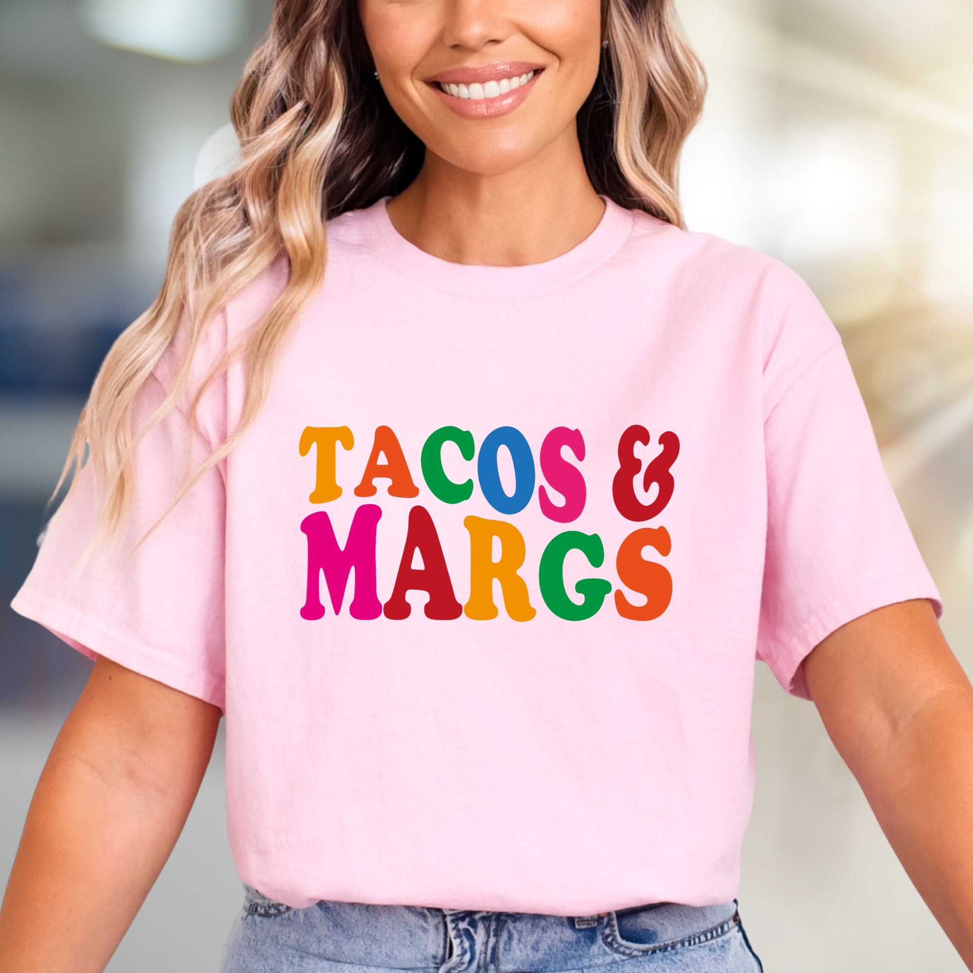 Tacos & Margs Retro Graphic Tee, a Fun Foodie Pick for Casual Outings