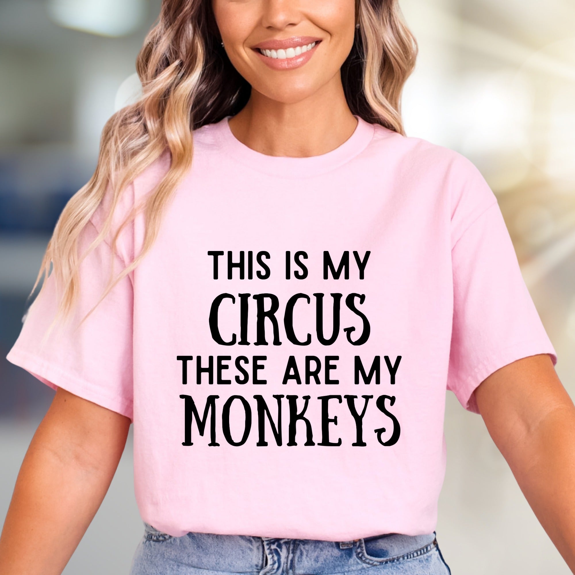 "THIS IS MY CIRCUS THESE ARE MY MONKEYS" Humorous Graphic Tee, a Witty Pick for Bosses
