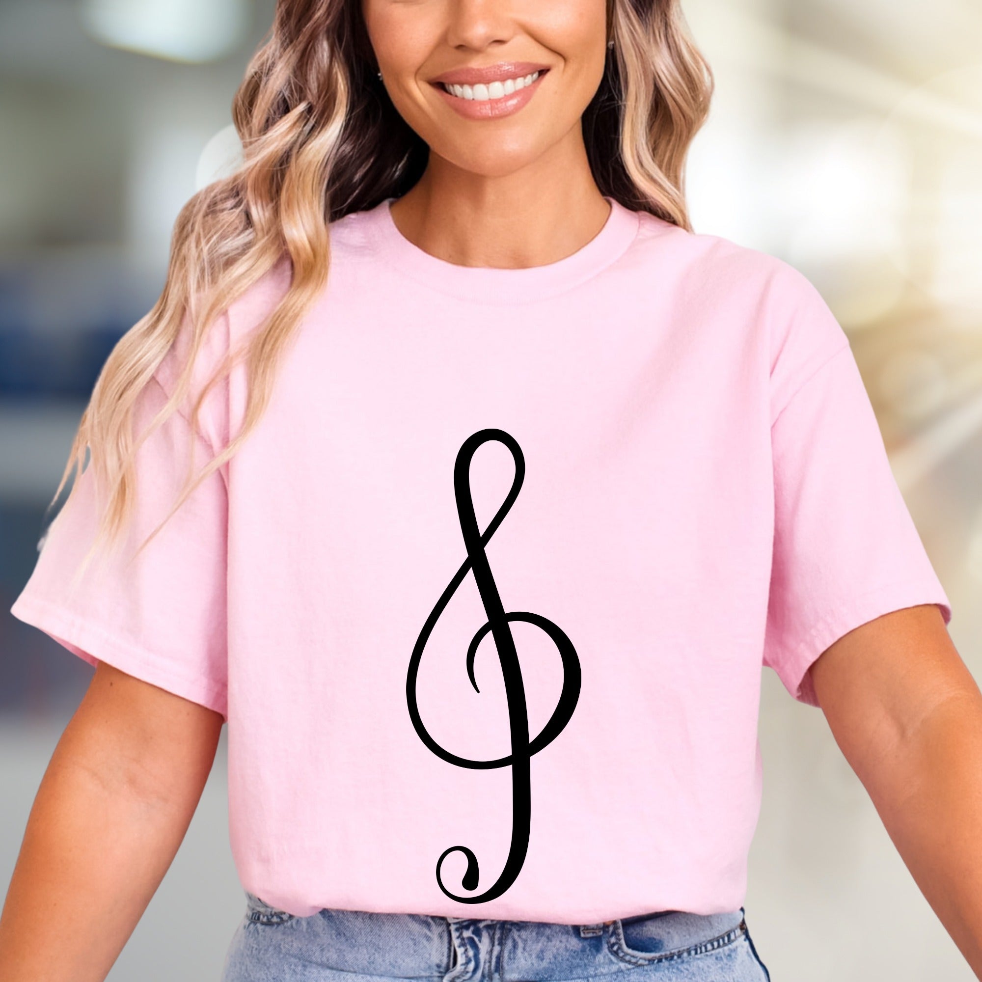 Treble Clef Musical Symbol Graphic Tee, A Musician's Style Pick for Music Lovers
