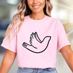 Minimalist Dove Flight Graphic Tee, a Serene Statement for Peace Lovers