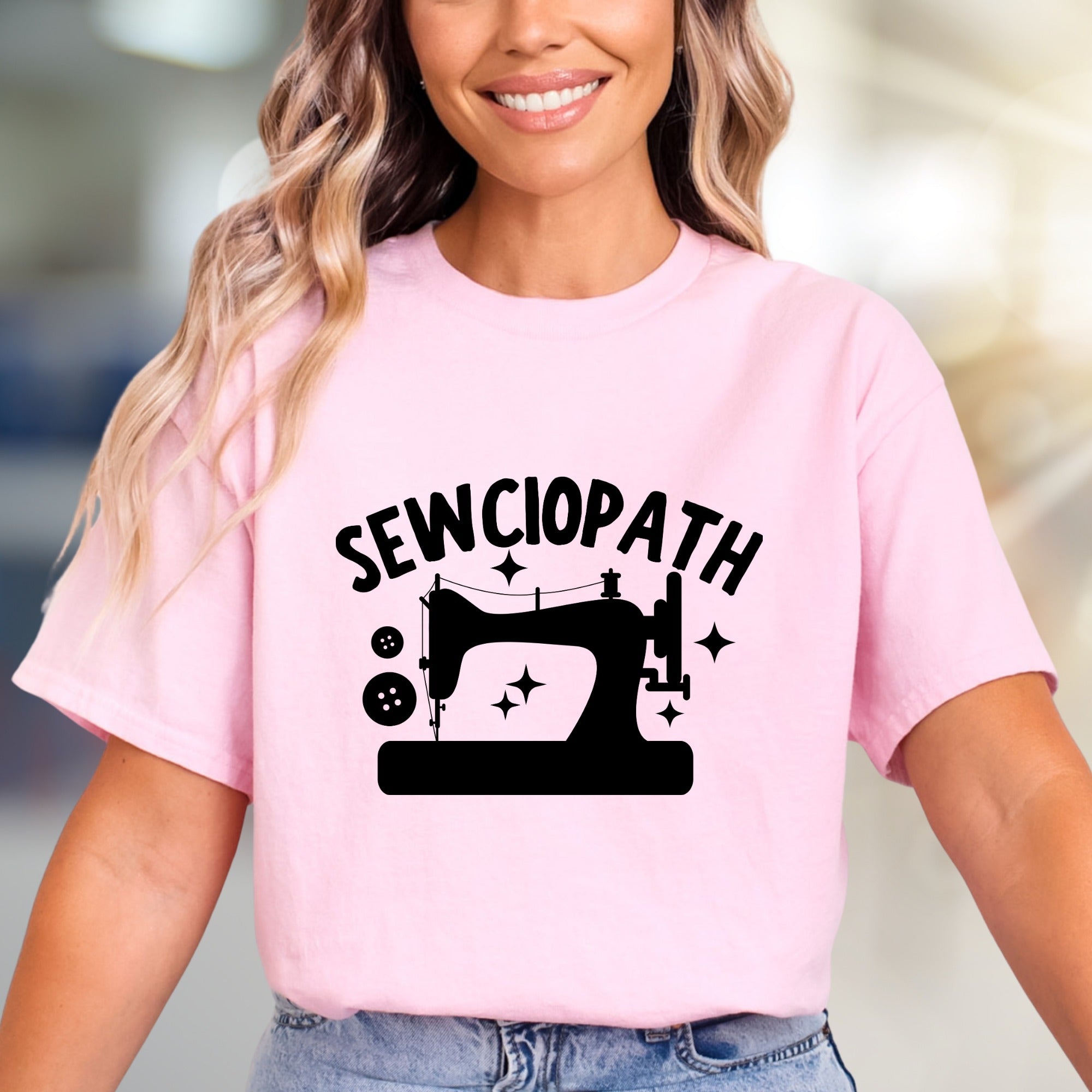 "SEWCIOPATH" Sewing Machine Graphic Tee, an Artisan Pick for Craft Enthusiasts