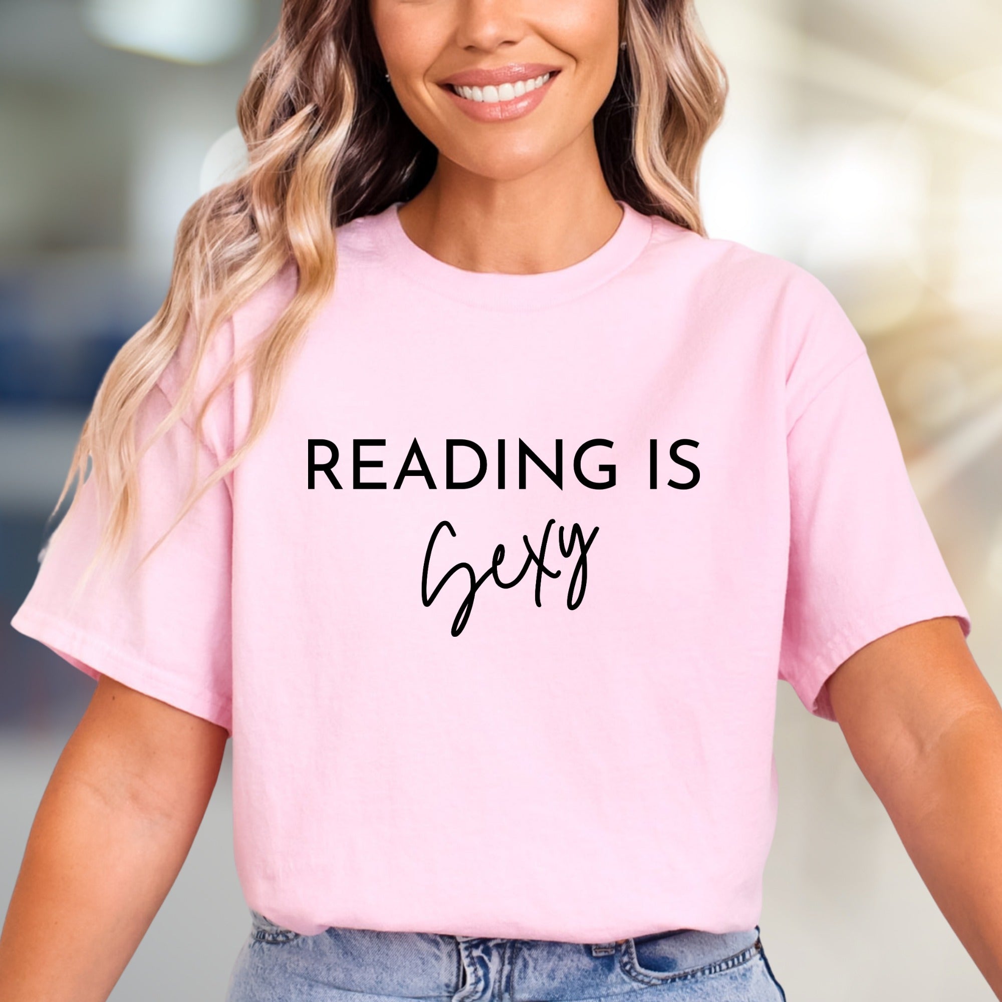 "READING IS Sexy" Book Lover Graphic Tee, a Witty Read For Intellects