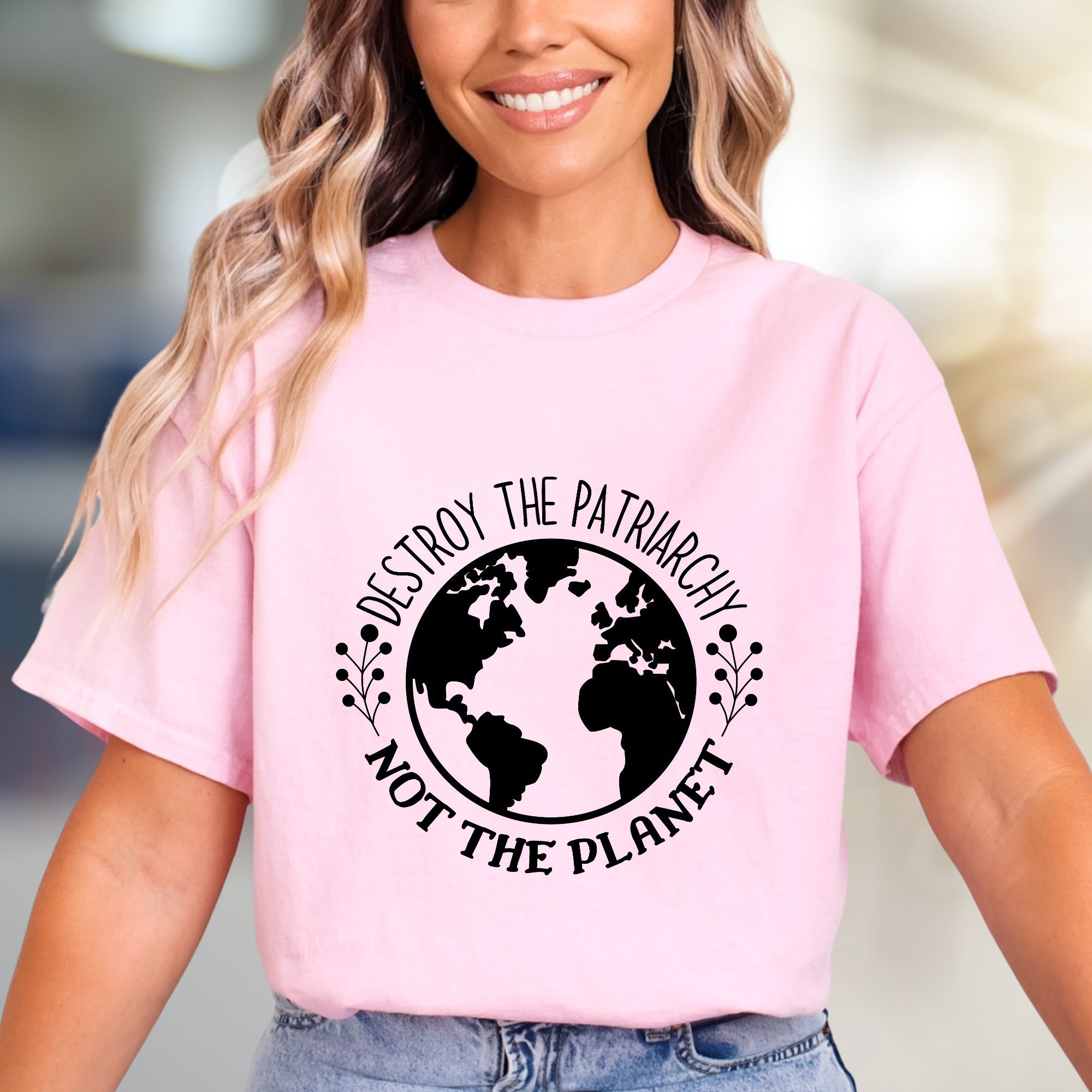 "Destroy the Patriarchy Not the Planet" Feminist Graphic Tee, an Earthy Statement Pick for Advocates