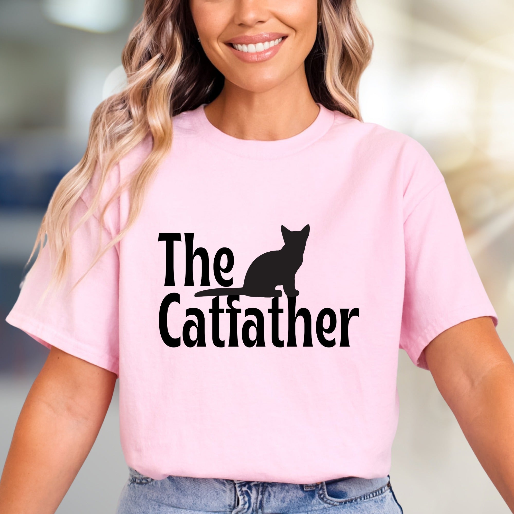 "The Catfather" Whimsical Cat Graphic Tee, a Feline Fan's Pick for Everyday Style