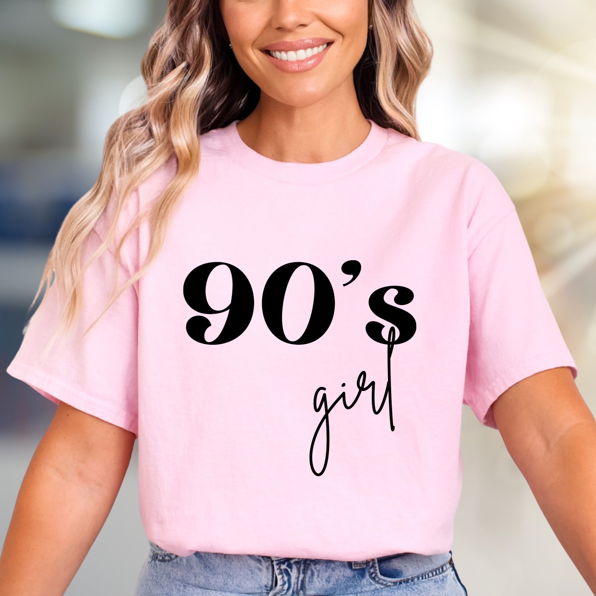 "90's girl" Retro Graphic Tee, a Nostalgic Pick for Style Enthusiasts