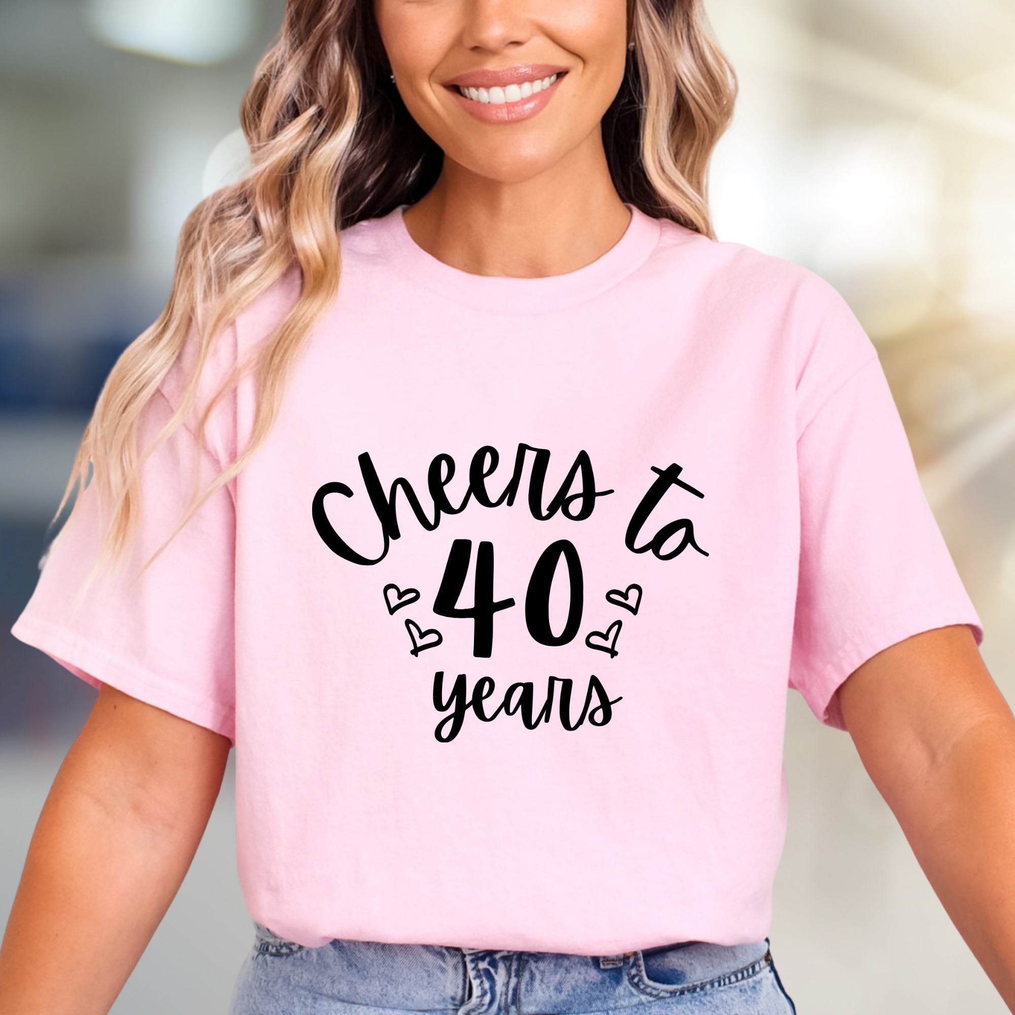 "Cheers to 40 years" Birthday Bash Graphic Tee, a Celebration Pick for Loved Ones