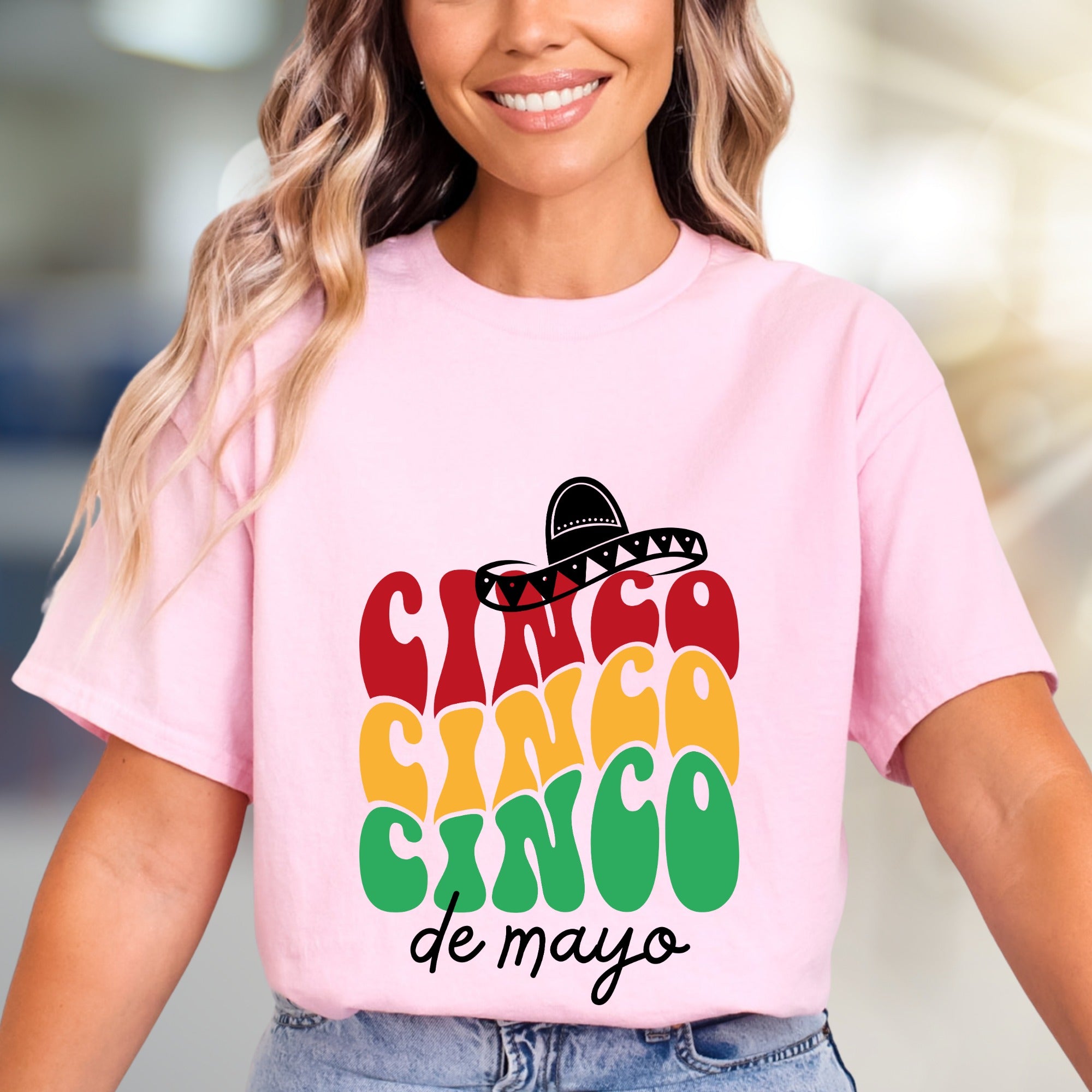 "CINCO CINCO CINCO de mayo" Sombrero Graphic Tee, a Festive Celebration Pick for Enthusiasts
