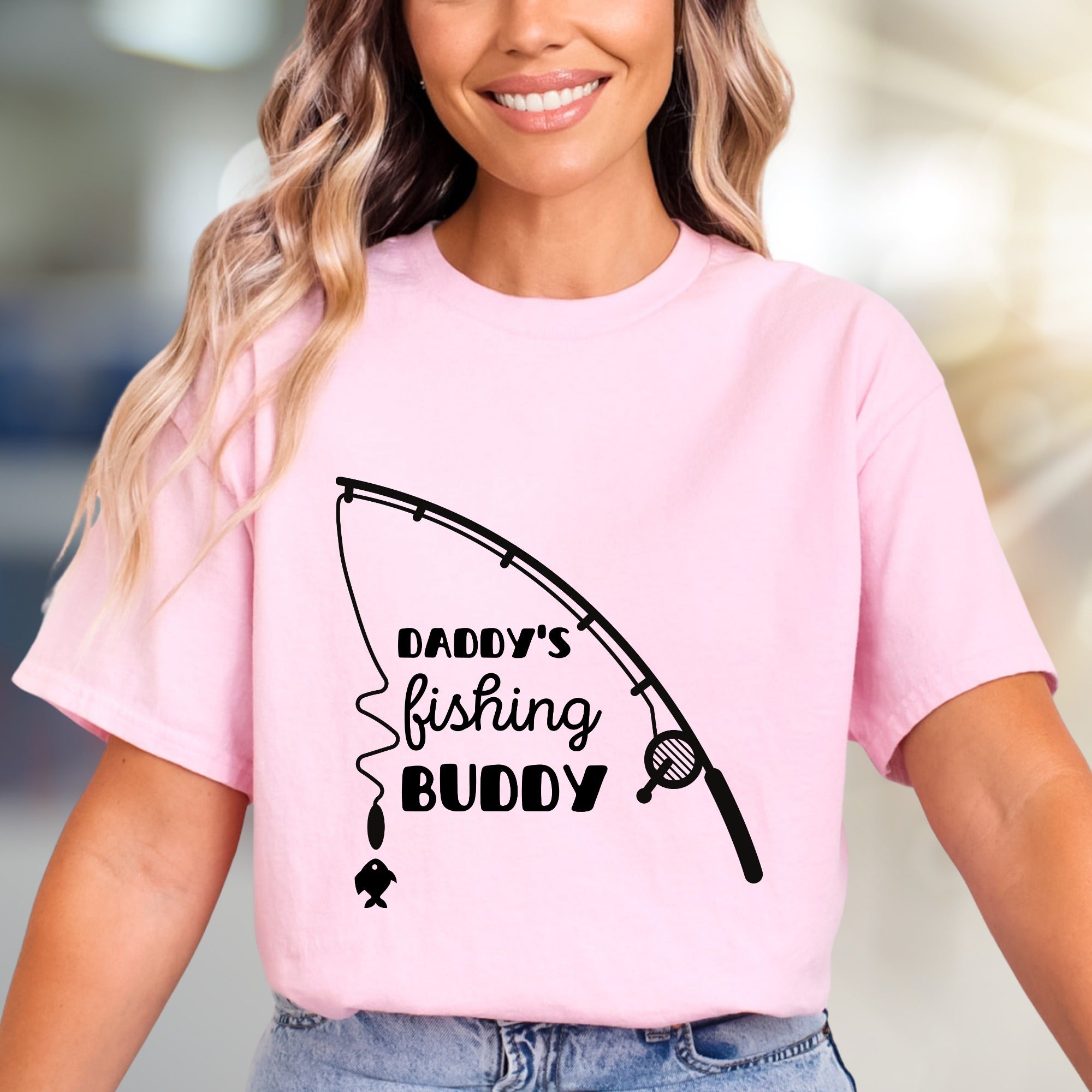 "Daddy's Fishing Buddy" Angler Graphic Tee, a Heartfelt Pick for Fishing Enthusiasts