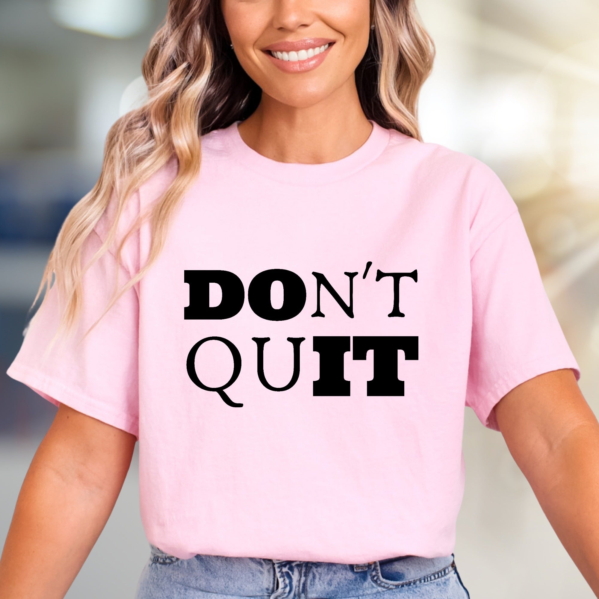 "DON'T QUIT" Motivational Graphic Tee, an Empowering Pick for Achievers