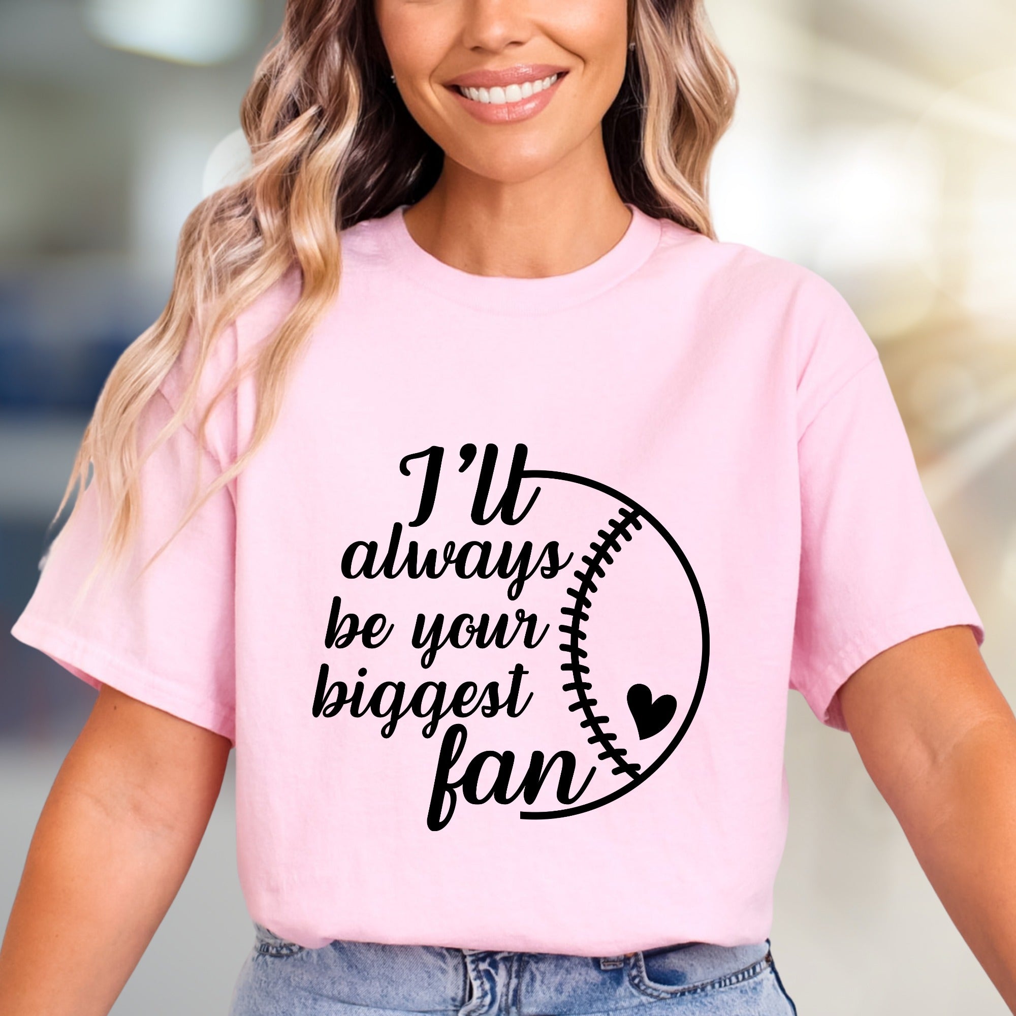 "I'll always be your biggest fan" Baseball Love Graphic Tee, a Sports Fan Apparel for Enthusiasts