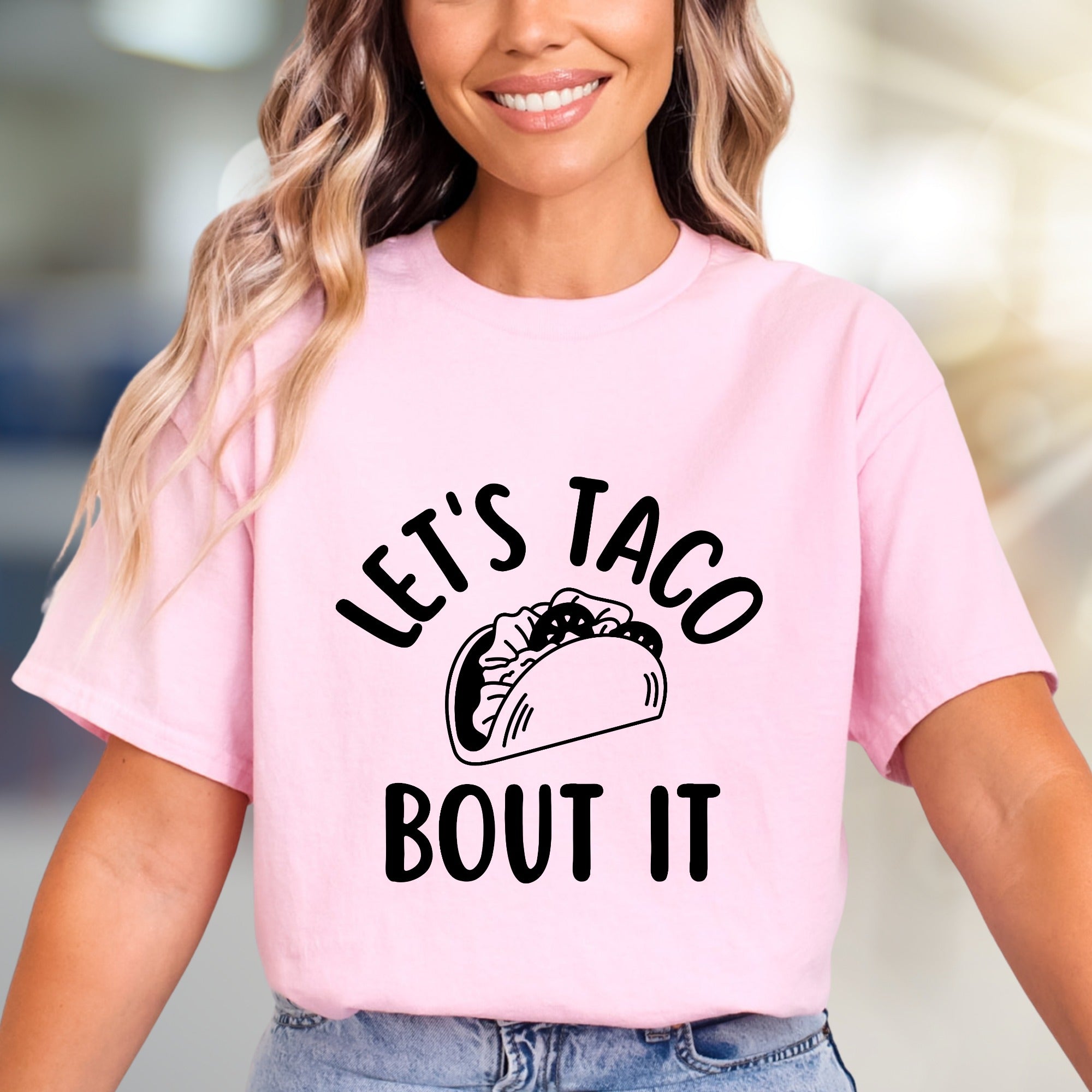 "Let's Taco Bout It" Fun Foodie Graphic Tee, a Casual Pick for Taco Lovers