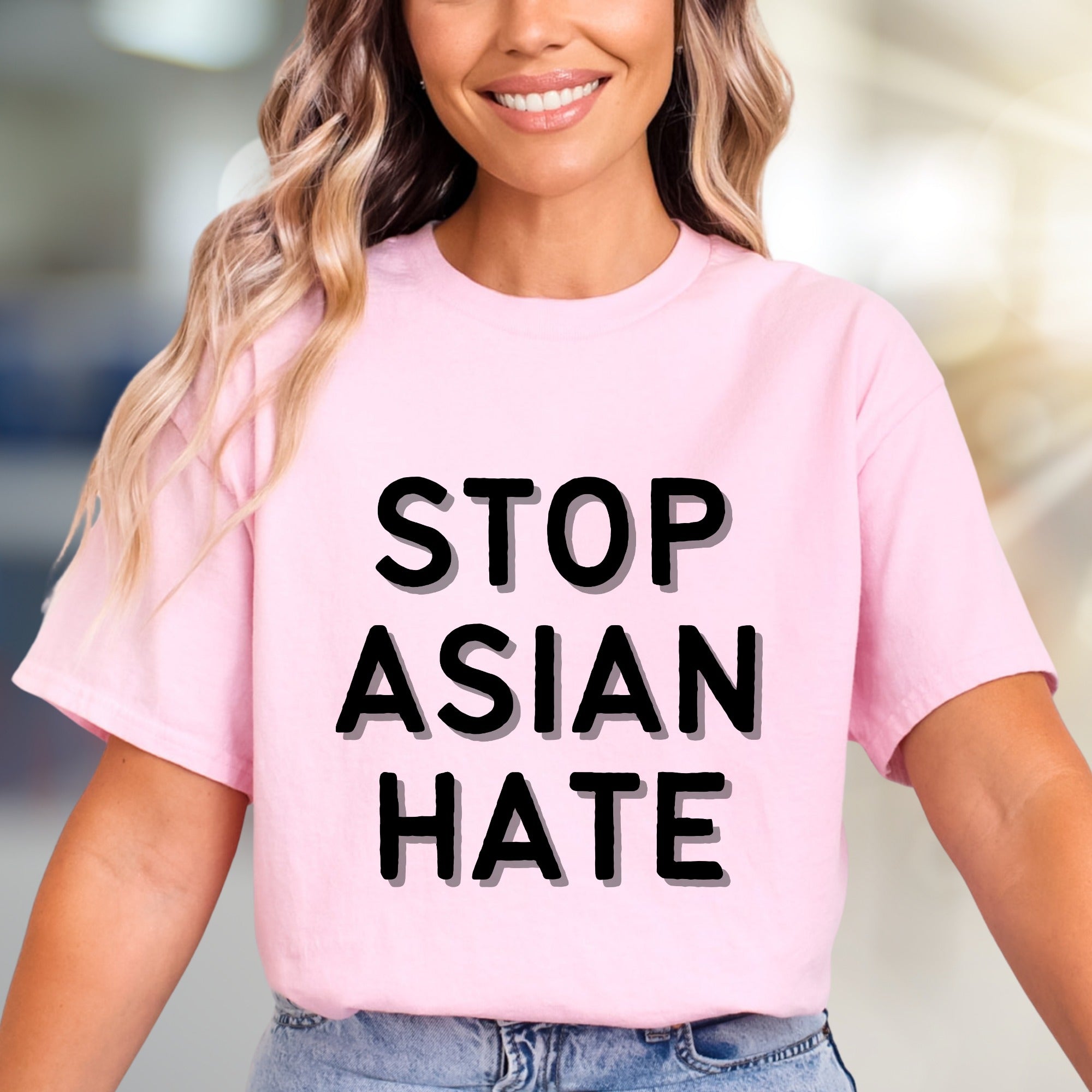 "STOP ASIAN HATE" Bold Statement Graphic Tee, a Stand for Unity for Activists