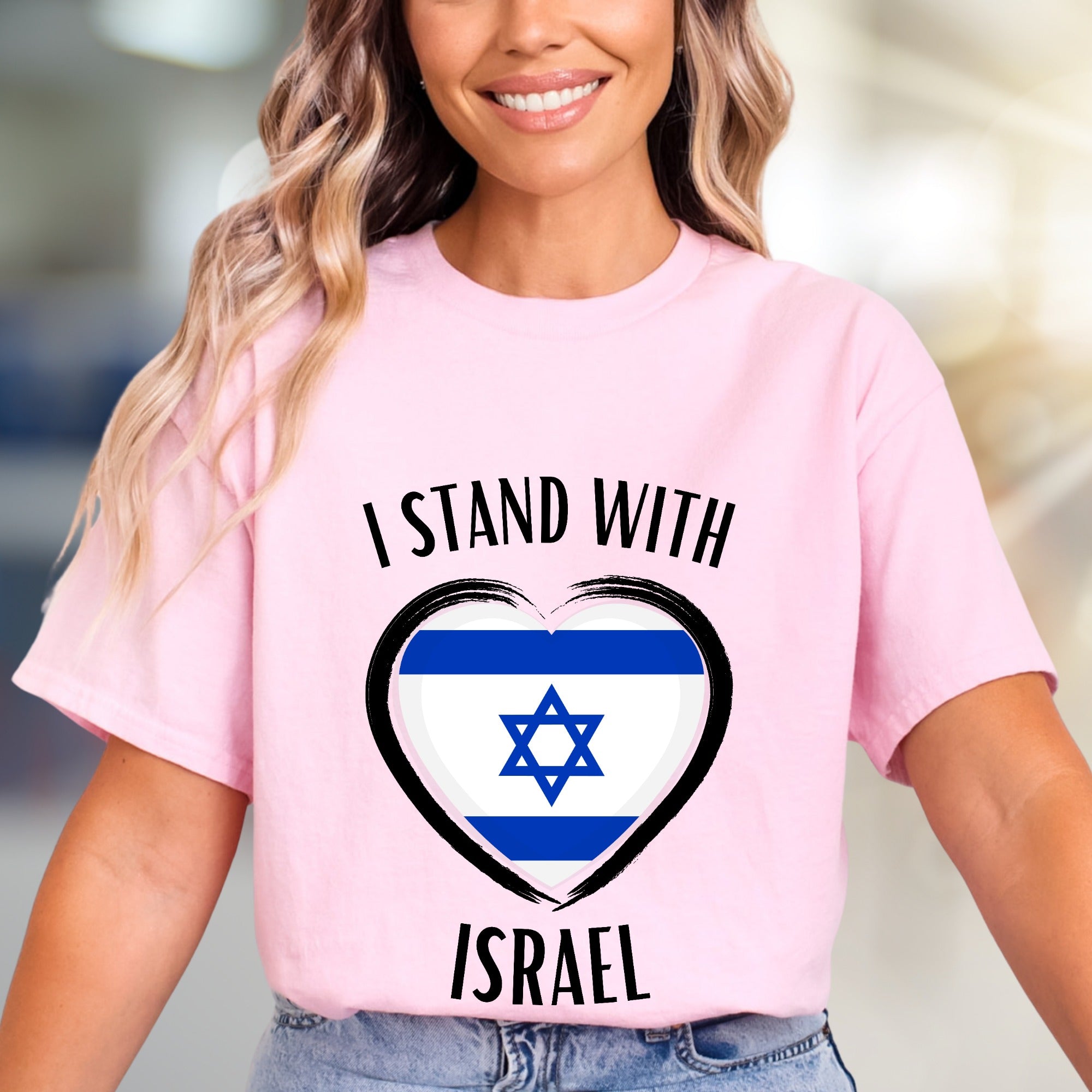 "I Stand With Israel" Patriotic Heart Graphic Tee, A Unity Pick for Supporters