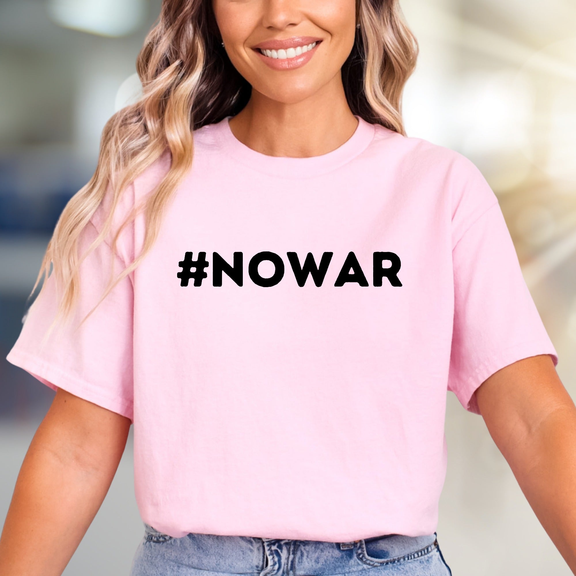 "#NOWAR" Activist Statement Graphic Tee, a Bold Pick for Advocates