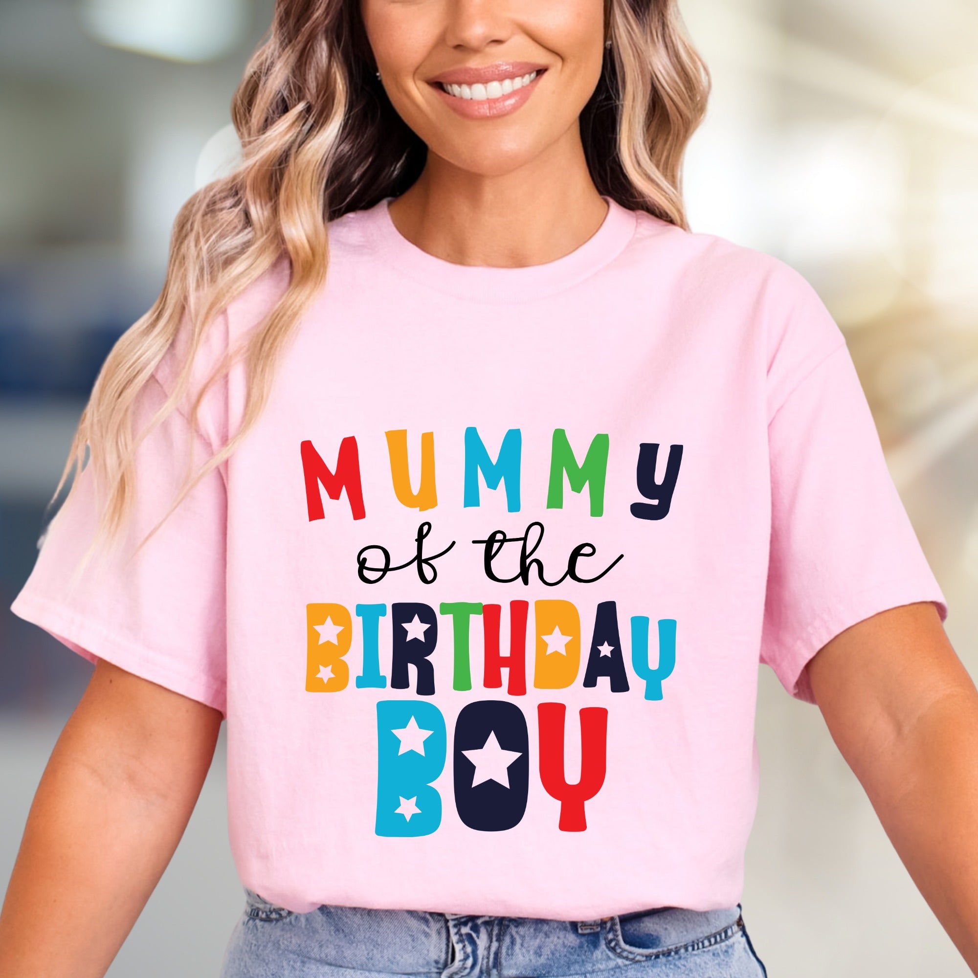 "MUMMY of the BIRTHDAY BOY" Celebration Graphic Tee, a Mom Life Pick for Proud Mothers