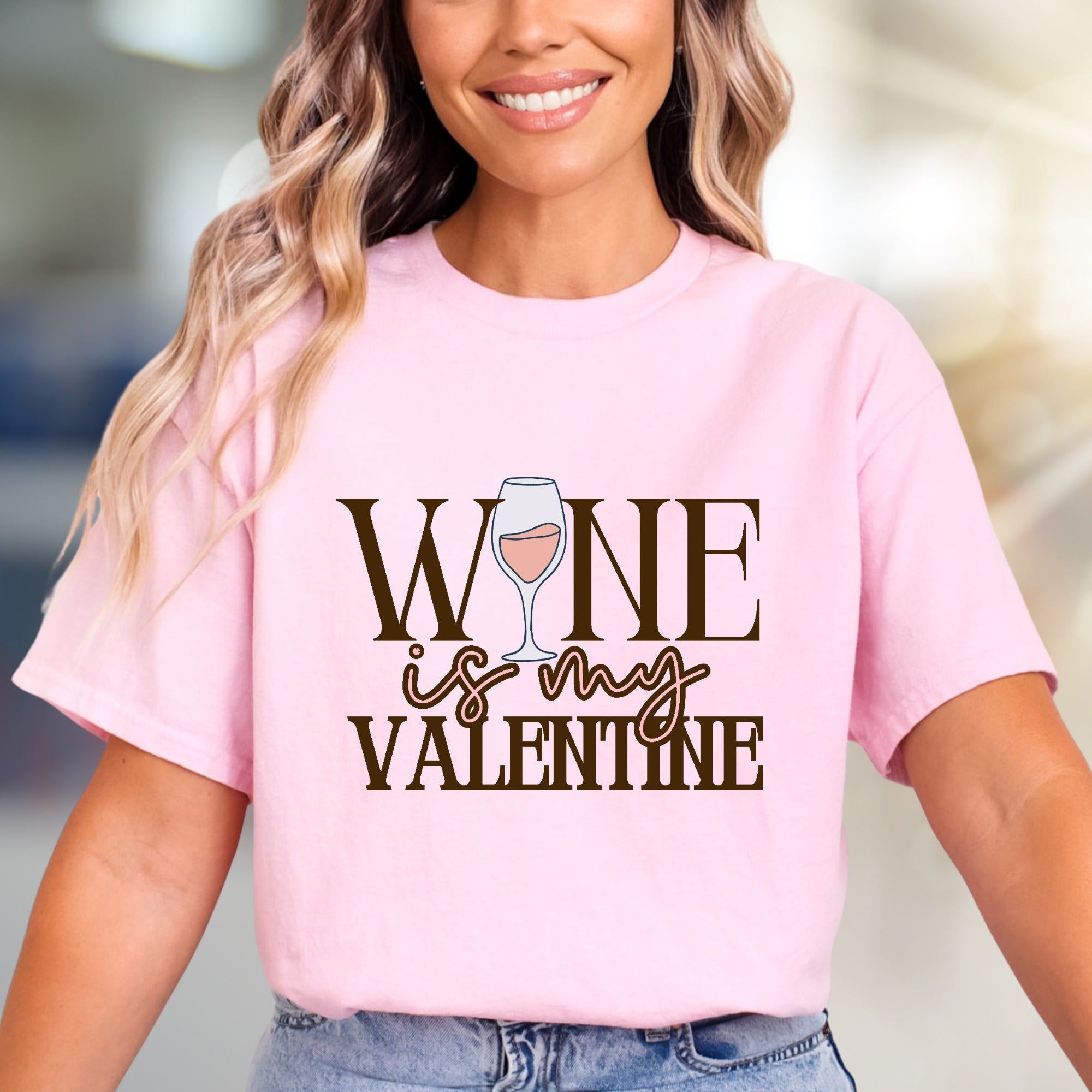 "Wine is My Valentine" Romantic Graphic Tee, a Fun Statement for Wine Lovers