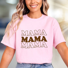 "MAMA MAMA MAMA" Comfort Waves Graphic Tee, a Motherhood Style Pick for Everyday Wear