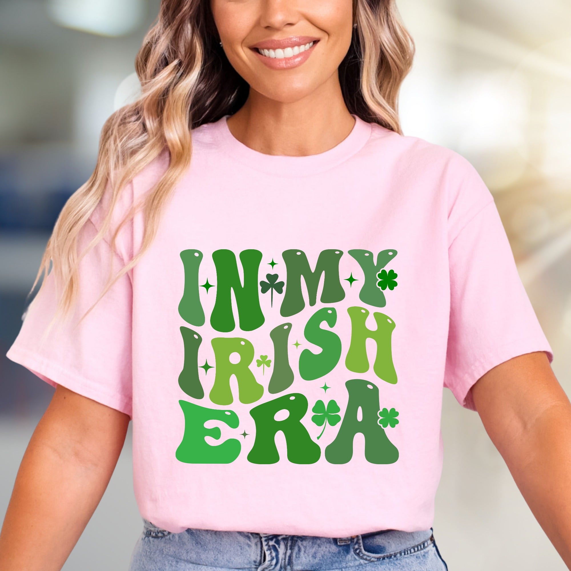 "IN MY IRISH ERA" Retro St. Paddy's Day Graphic Tee, a Festive Pick for Celebration Enthusiasts