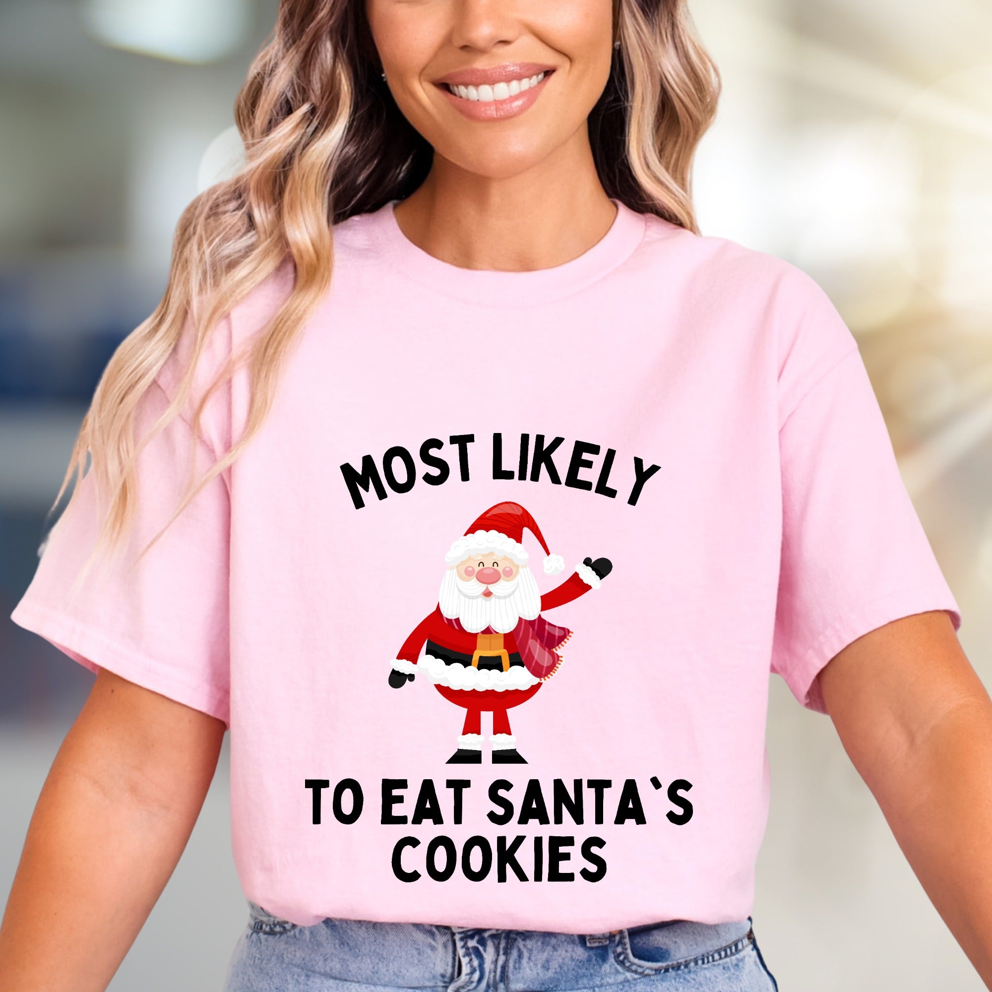 "Most Likely To Eat Santa's Cookies" Holiday Graphic Tee, A Festive Christmas Pick for Cookie Lovers