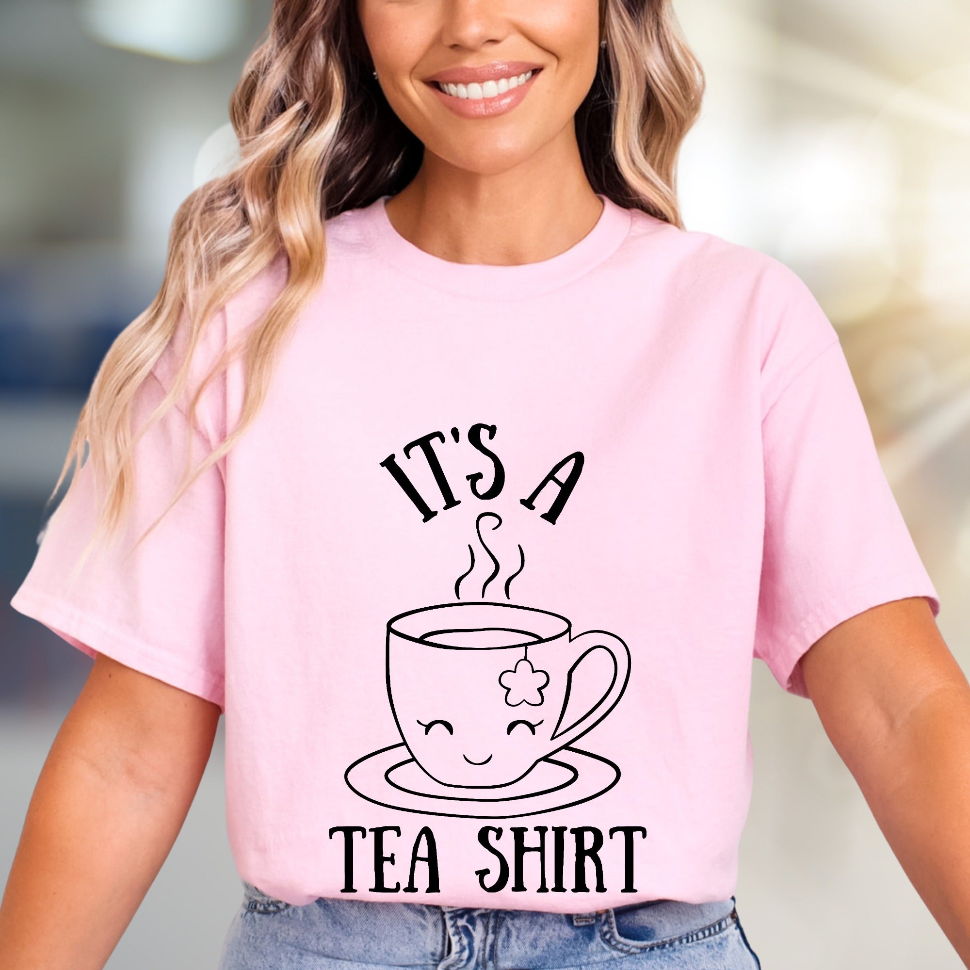 "It's a Tea Shirt" Whimsical Tea Cup Graphic Tee, a Cozy Pick for Tea Lovers