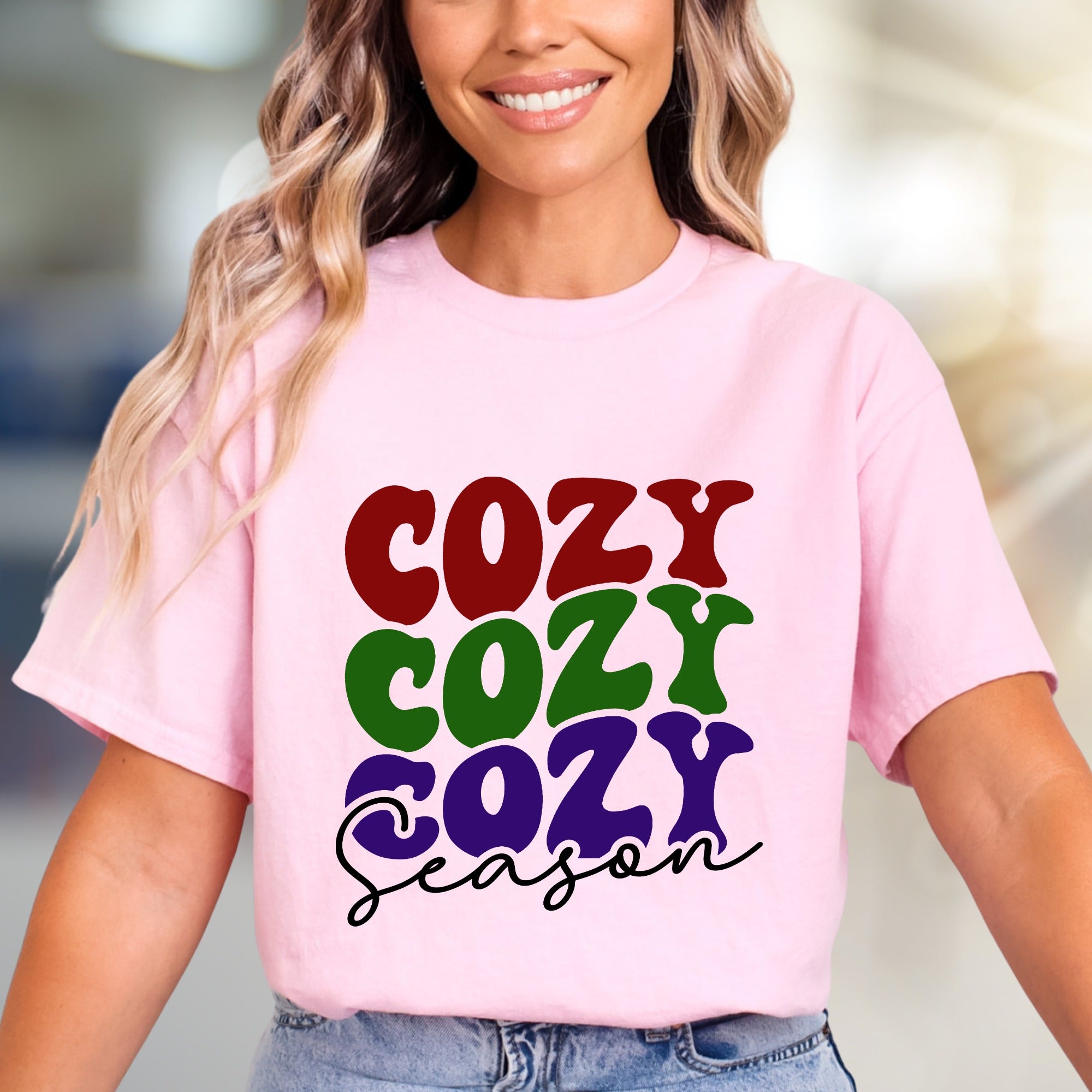 "Cozy Cozy Cozy Season" Retro Groovy Graphic Tee, a Comfort-First Unisex Pick