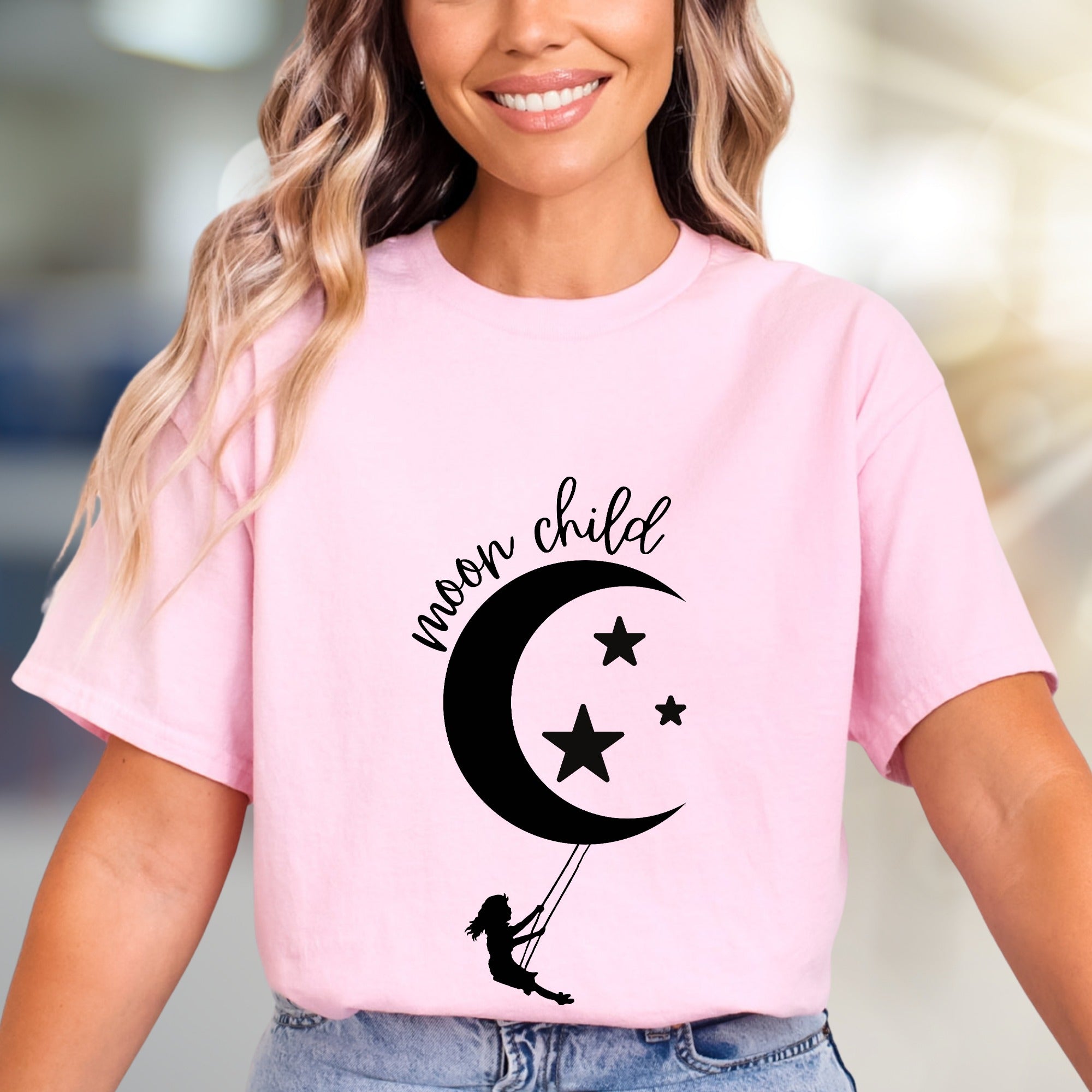 "Moon Child" Celestial Graphic Tee, a Dreamy Pick for Stargazers