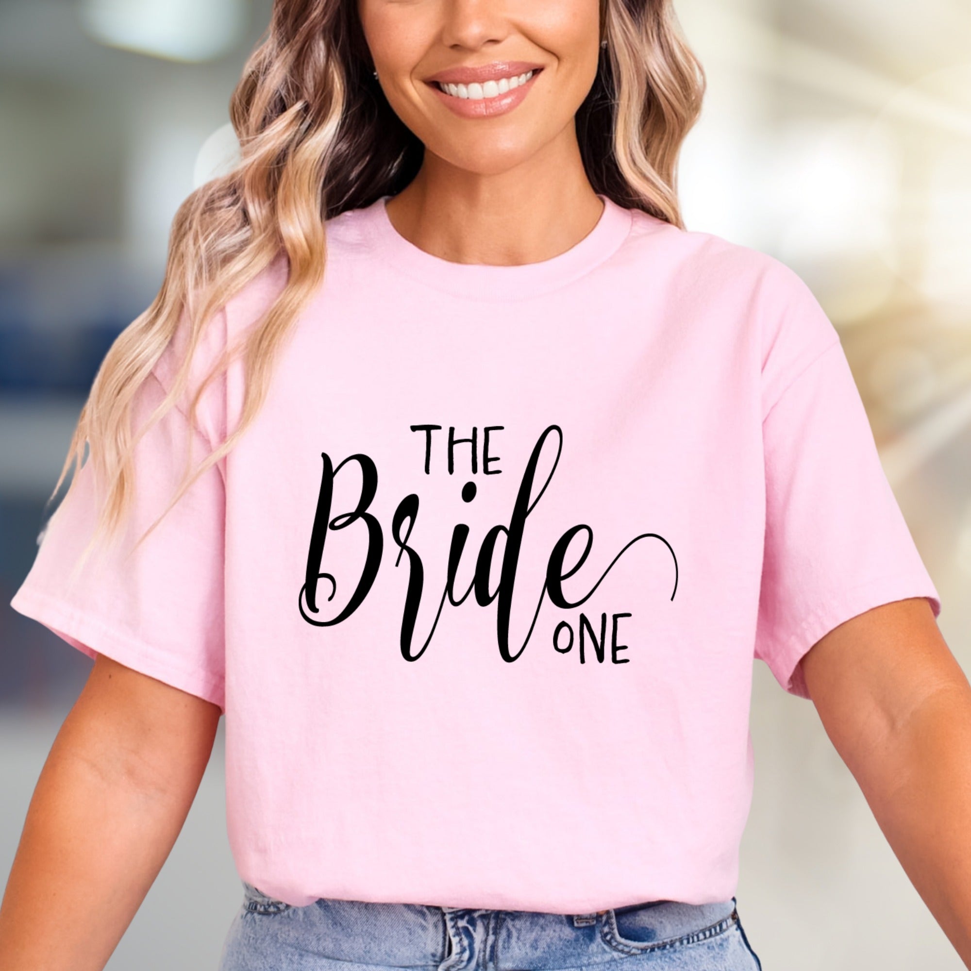 "The Bride One" Script Graphic Tee, a Bridal Party Pick for Engaged Women